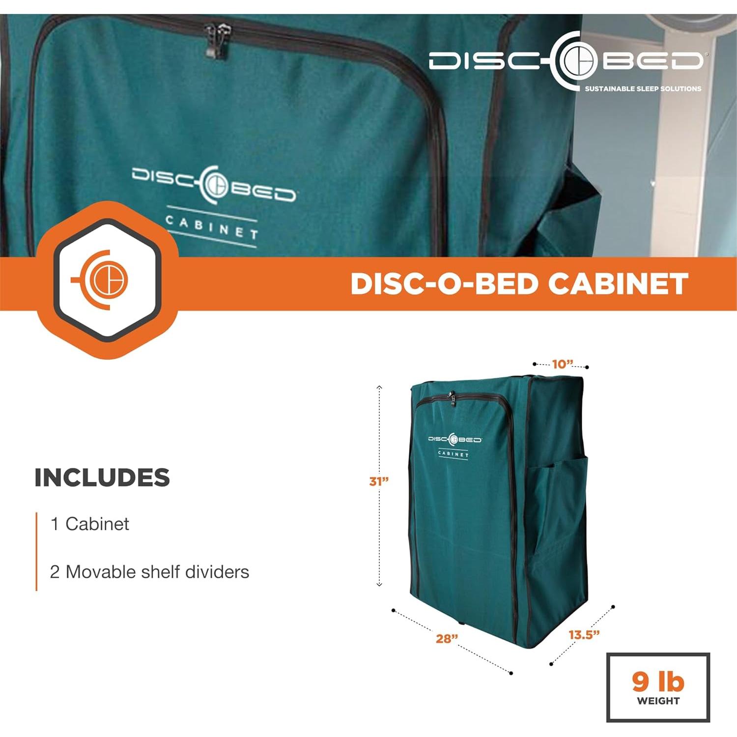 Armario Colgante Disc-O-Bed con 3 Estantes y 6 Compartimentos Verde