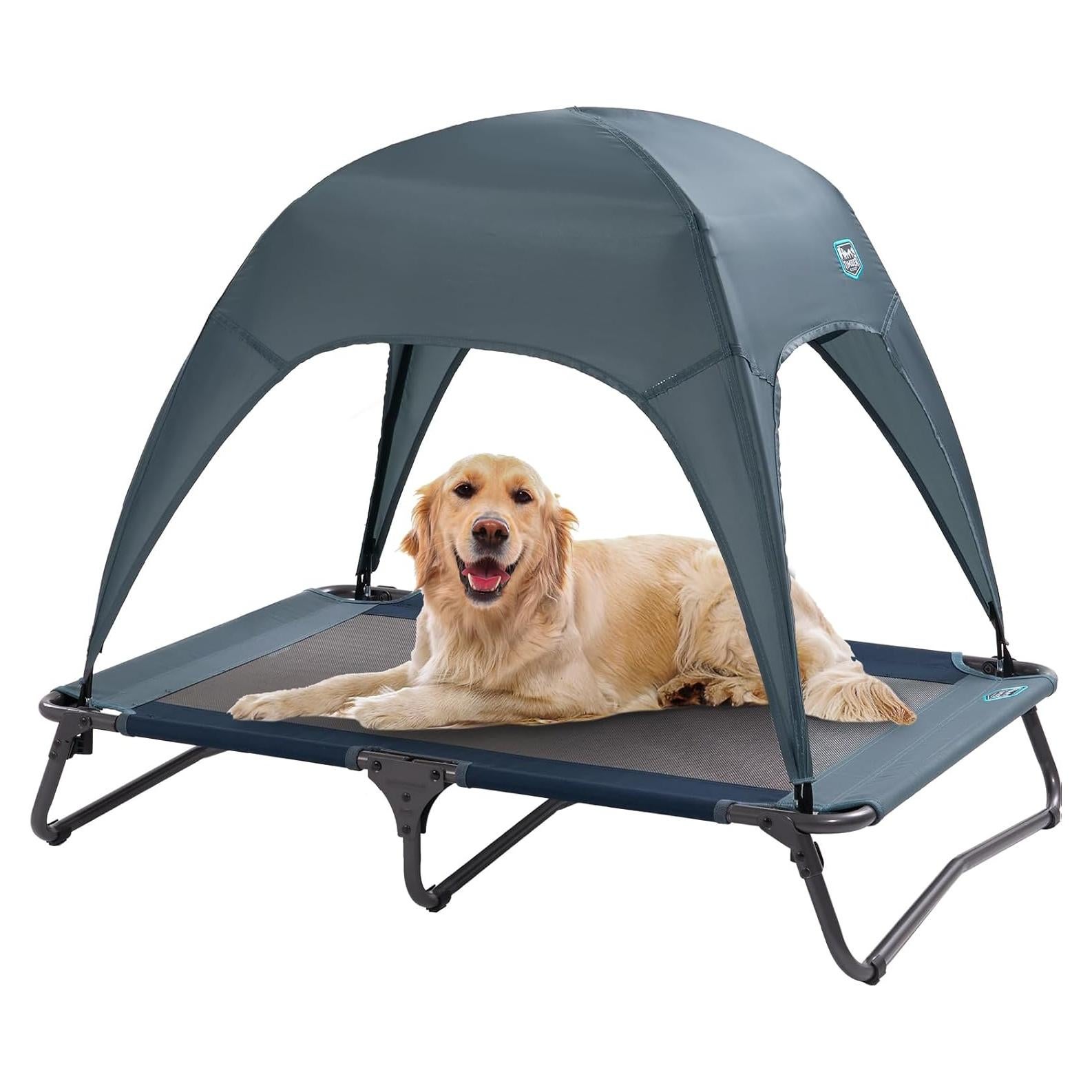 Cama Elevada para Perros Timber Ridge con Toldo Desmontable