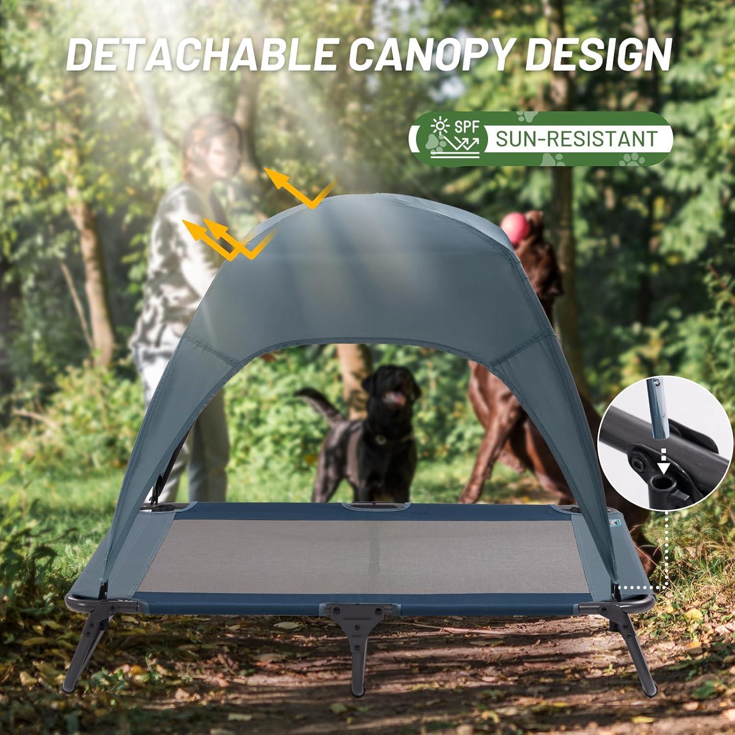 Cama Elevada para Perros Timber Ridge con Toldo Desmontable