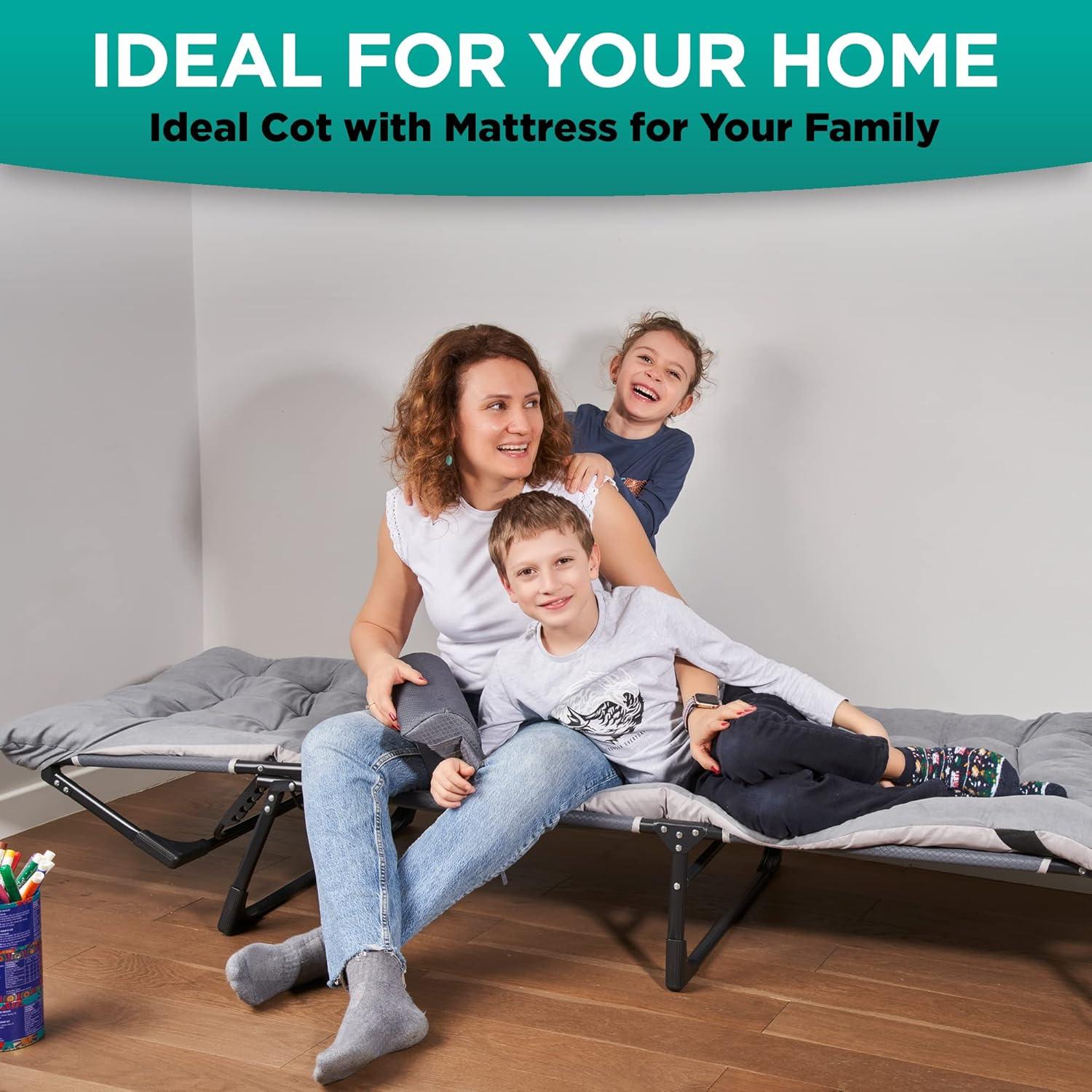 Cama Plegable ZONETECH 2-Pack con Colchón Almohadilla 4 Posiciones