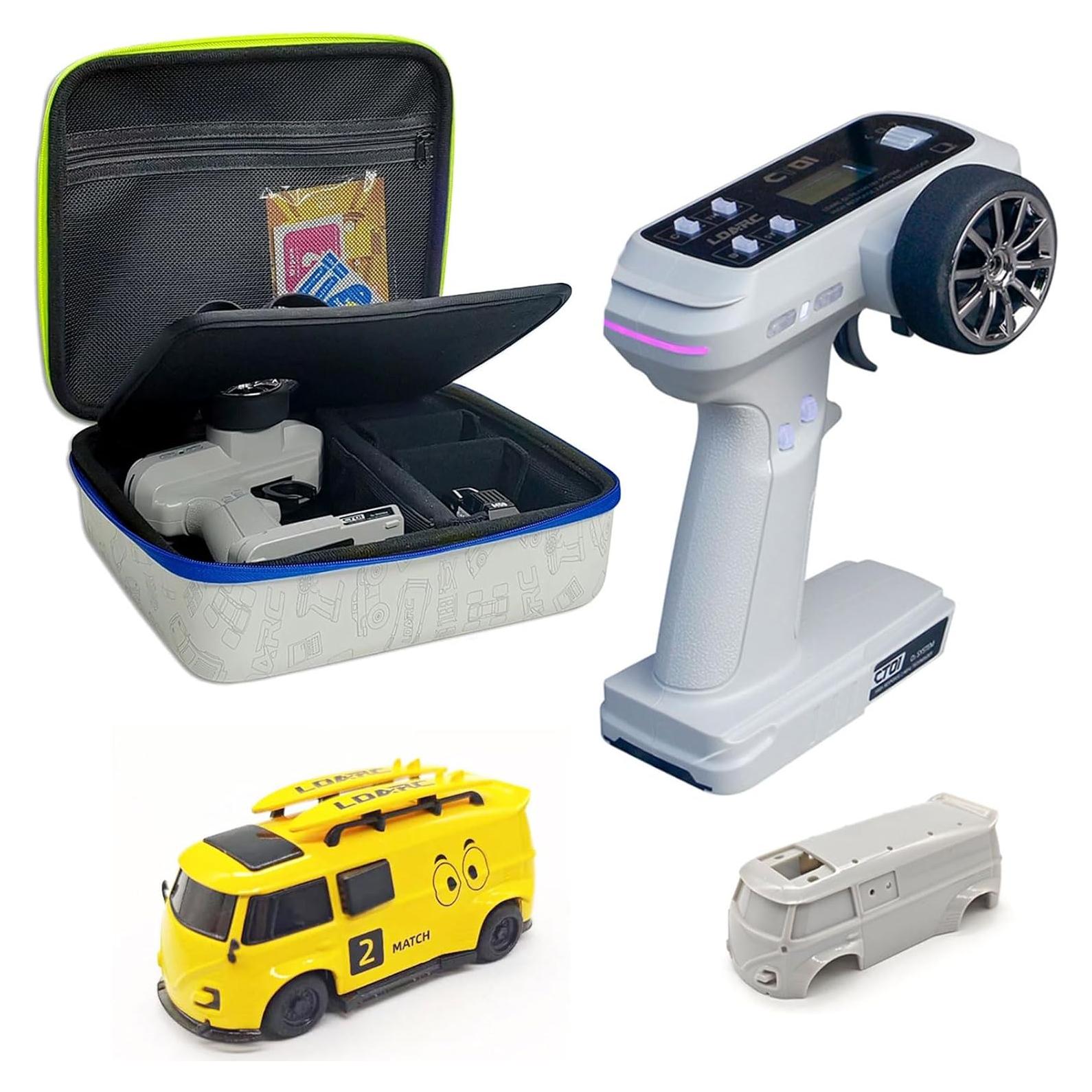 Coche Deportivo RC Mini Escala 1:64 LDARC Amarillo