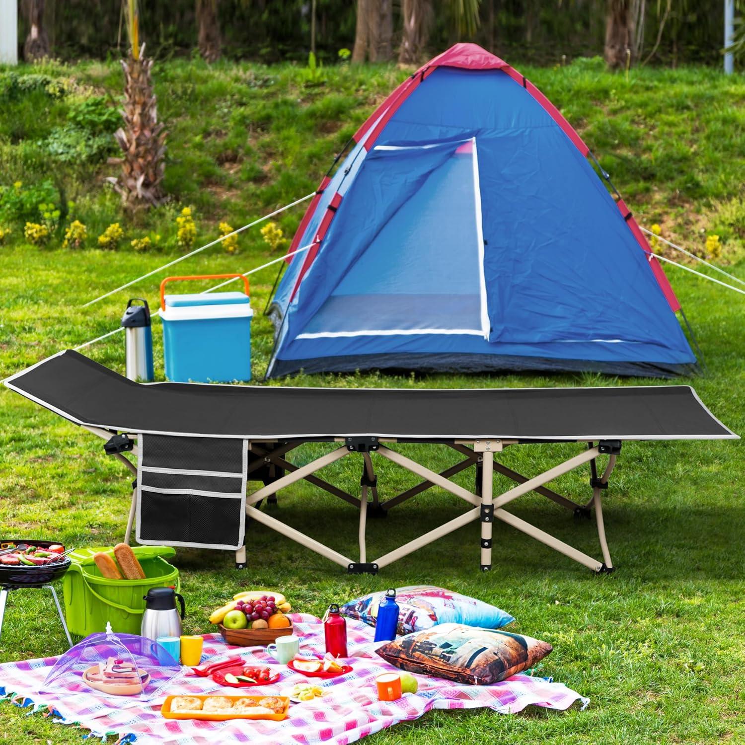 Cama de Camping Plegable Yaheetech 186x66x52cm Negra