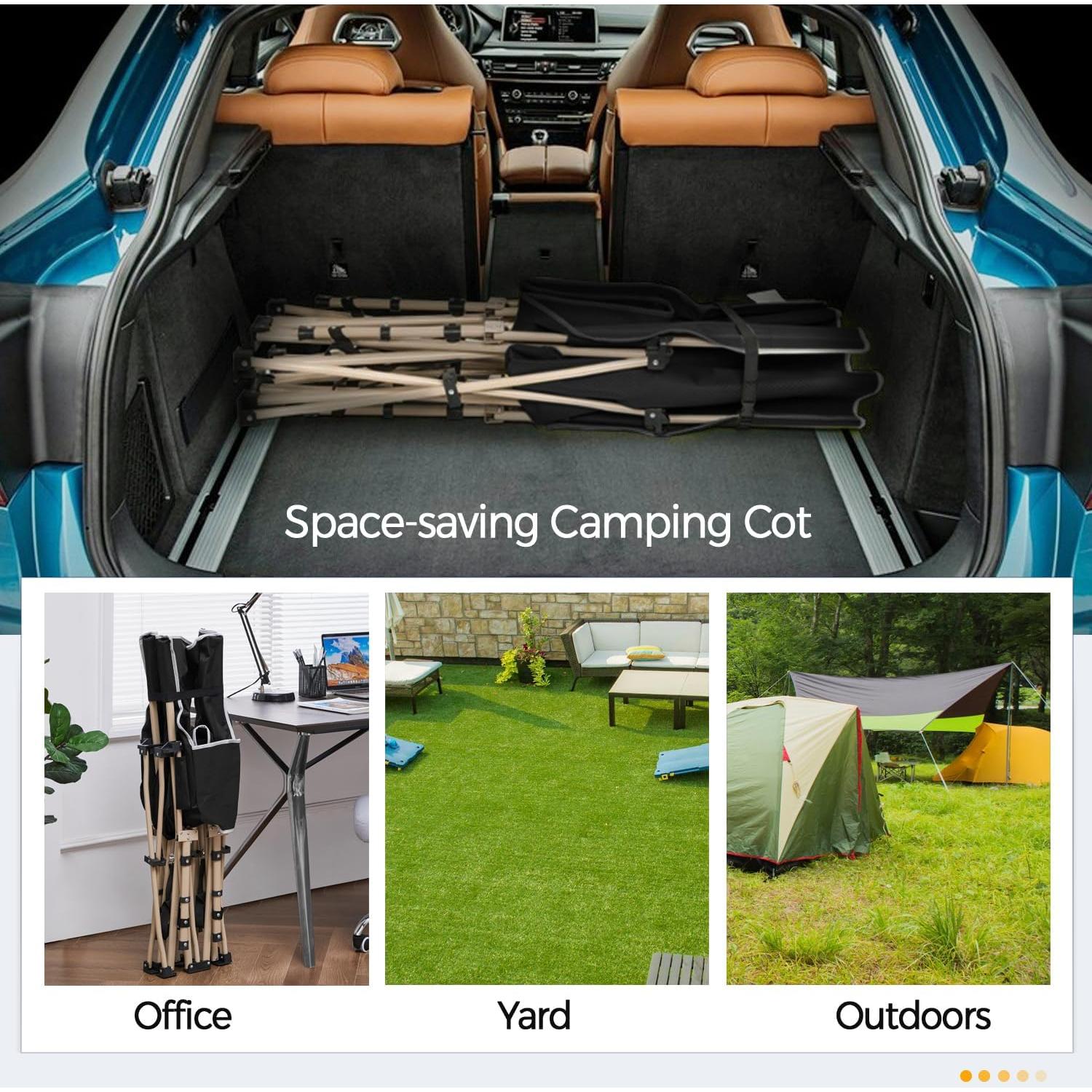 Cama de Camping Plegable Yaheetech 186x66x52cm Negra