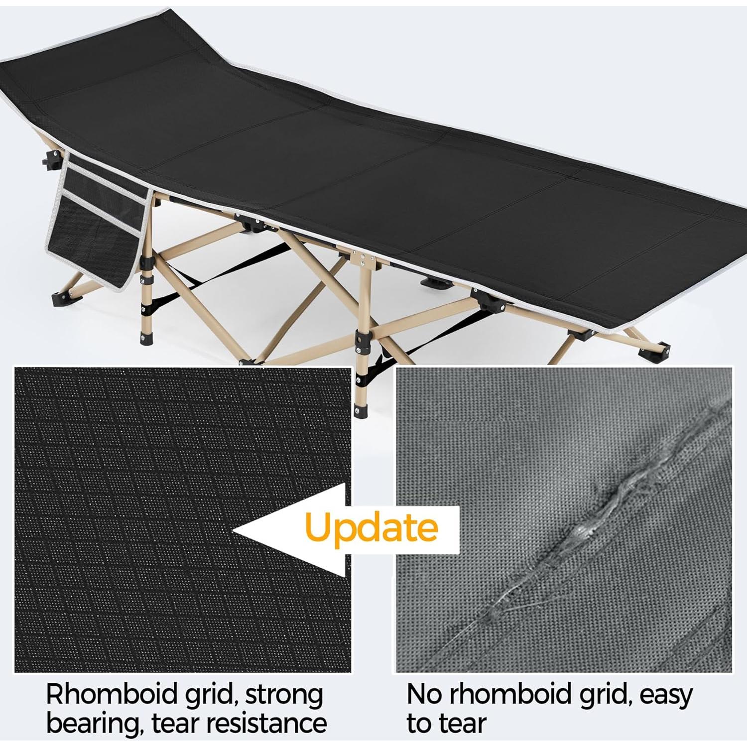 Cama de Camping Plegable Yaheetech 186x66x52cm Negra