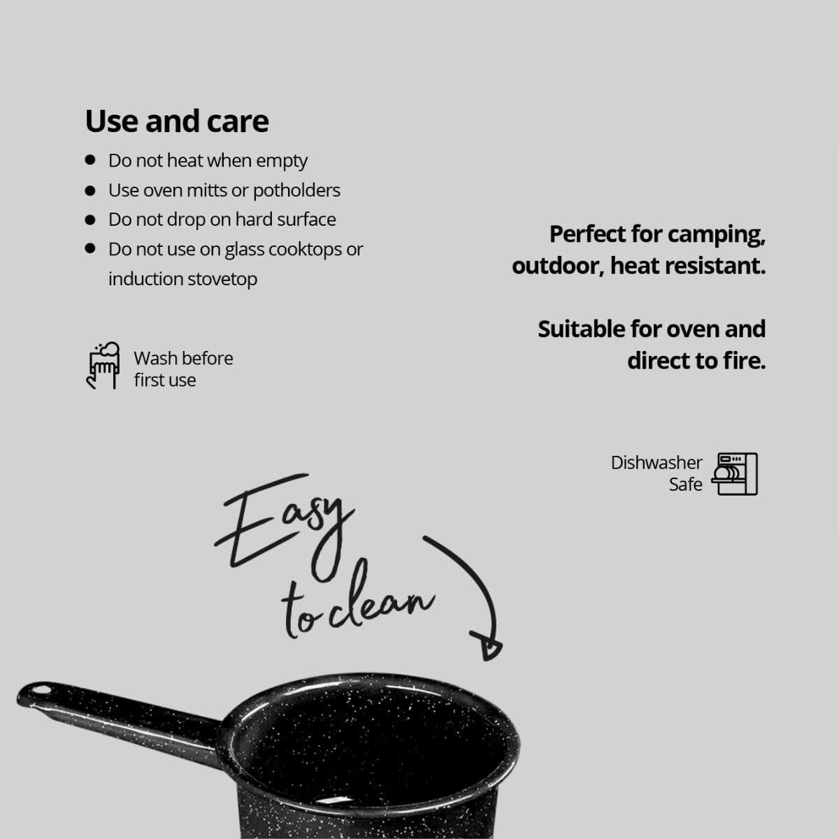 Juego de Cacerolas Granite Ware 1 y 2 Qt Acero Esmaltado