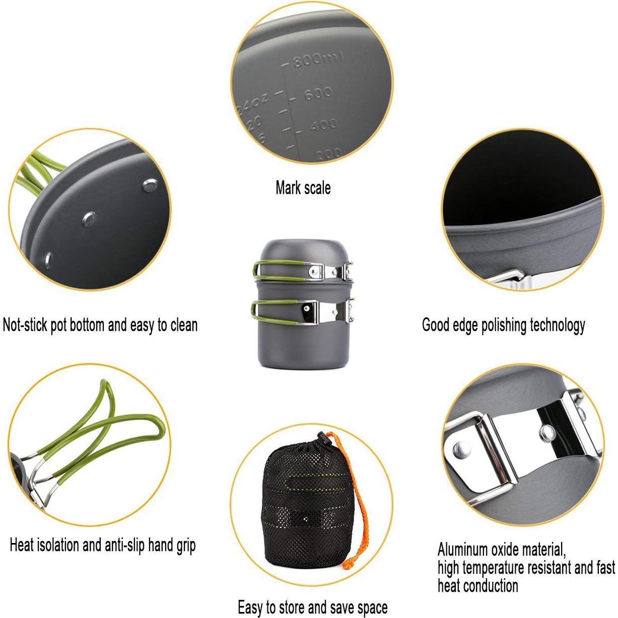 Kit de Cocina Camping Genérico 16 Piezas Aluminio y Acero