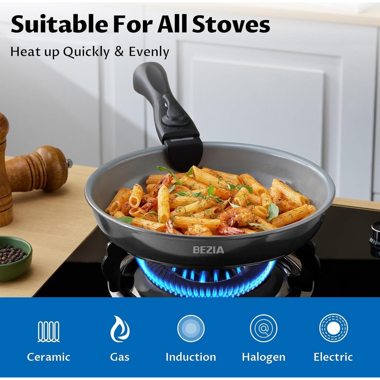 Juego de Ollas y Sartenes BEZIA 10 Piezas Cerámico Inducción