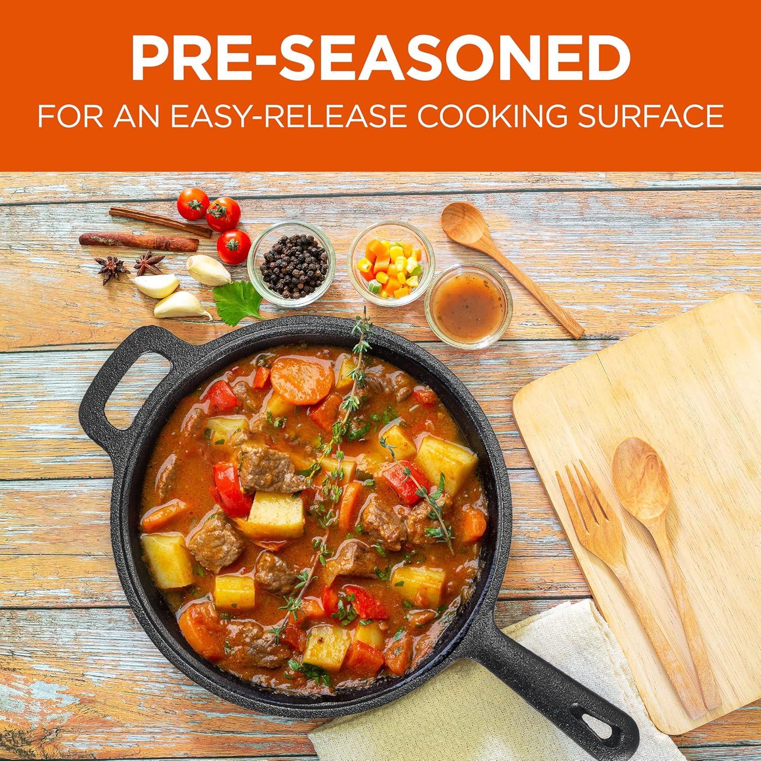 Cacerola de Hierro Fundido 2QT Commercial Chef con Tapa