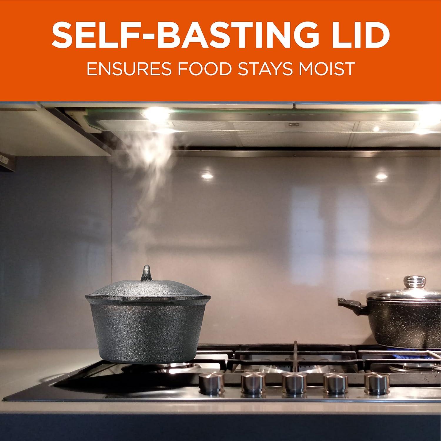 Cacerola de Hierro Fundido 2QT Commercial Chef con Tapa