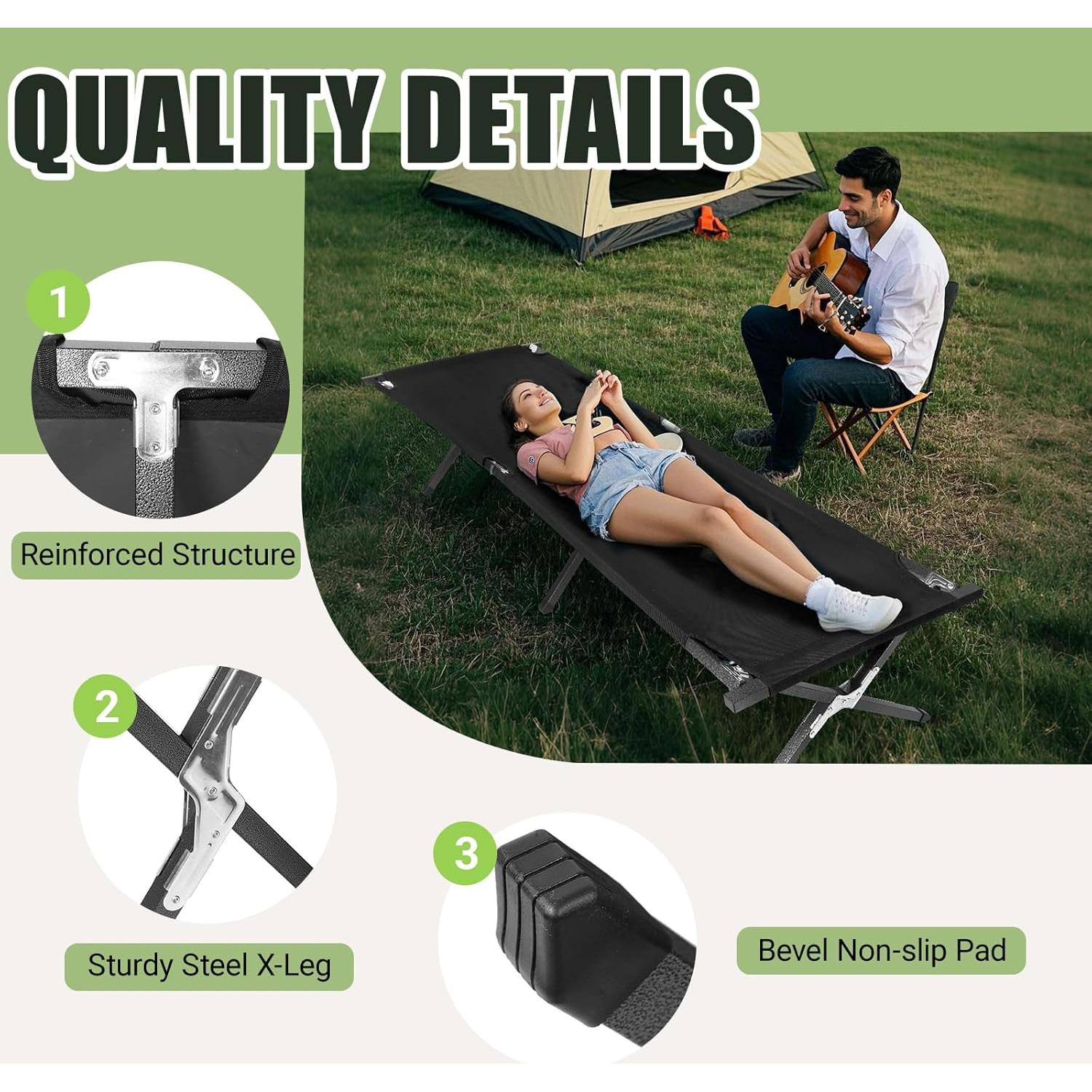 Cama de Camping Plegable YSSOA 189.9x62.9 cm 6.2 kg