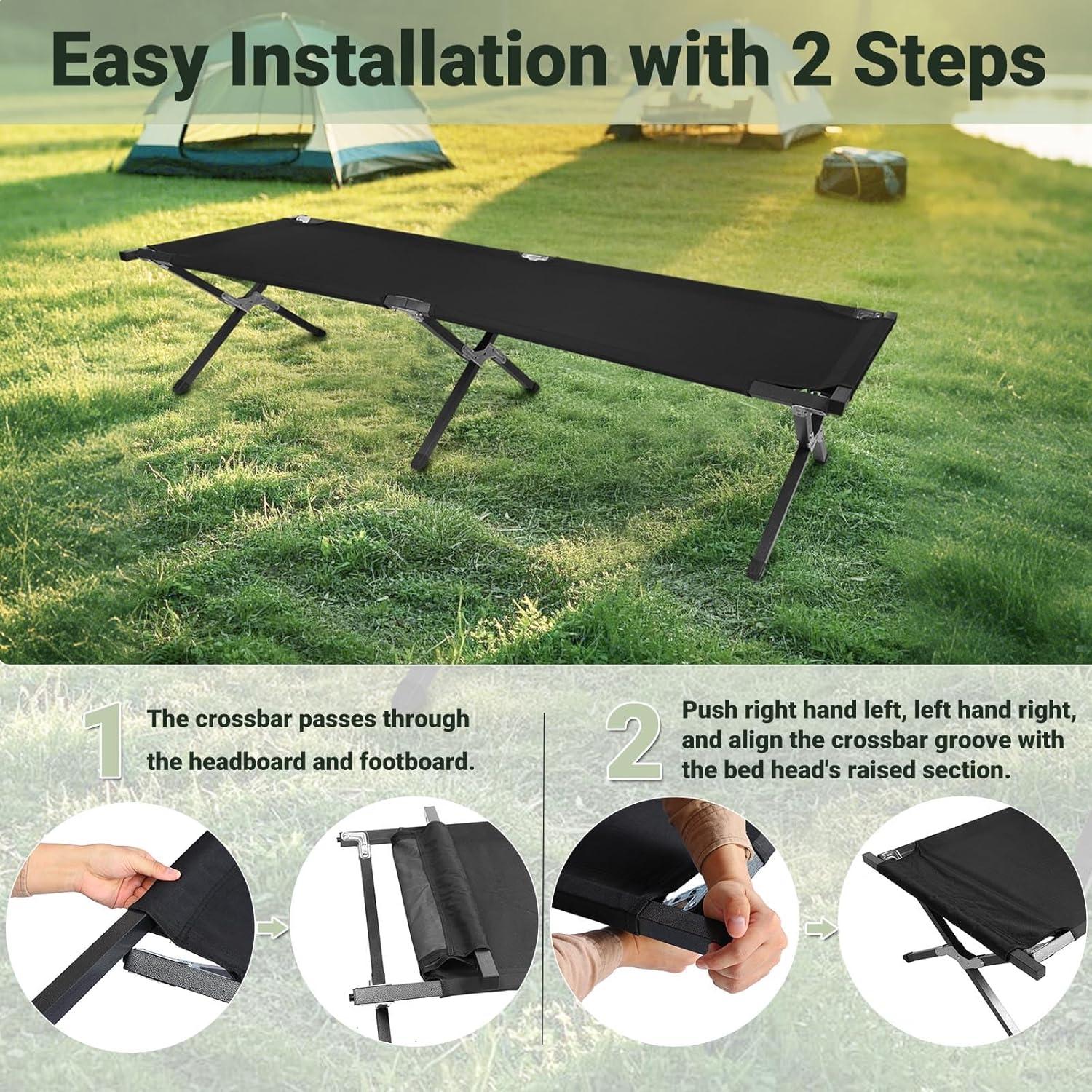 Cama de Camping Plegable YSSOA 189.9x62.9 cm 6.2 kg