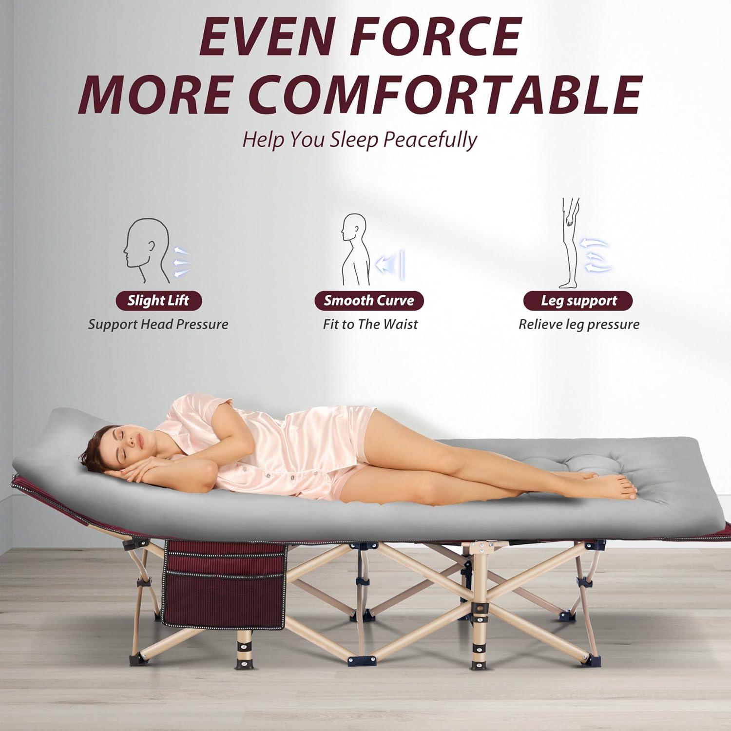 Cama de Camping Plegable Candockway 250KG con Colchón Desmontable