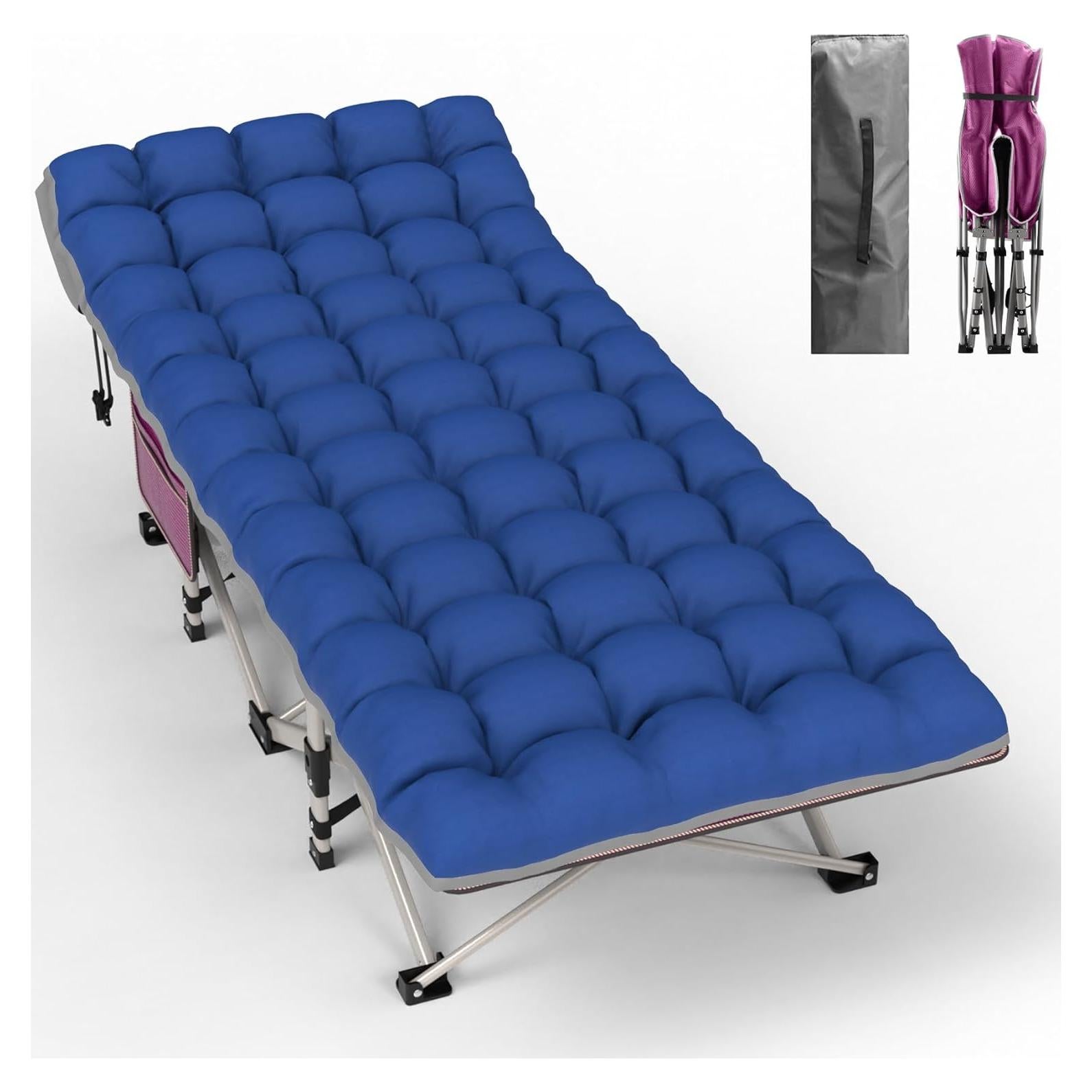 Cama de Camping Plegable Seeutek 71 cm Rojo con Cojín