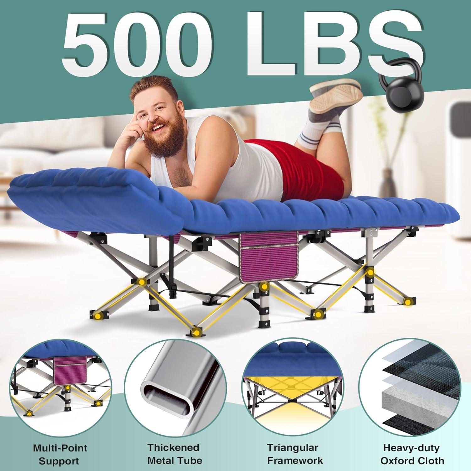 Cama de Camping Plegable Seeutek 71 cm Rojo con Cojín