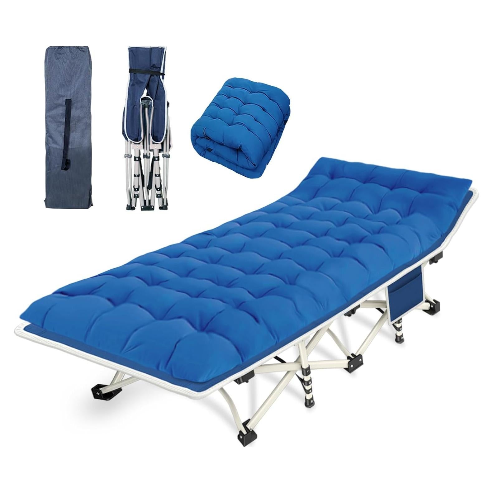 Cama de Camping Plegable COLMERD con Colchón 190.5x71.1cm