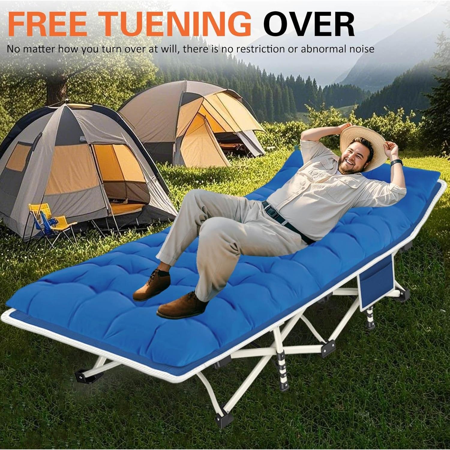 Cama de Camping Plegable COLMERD con Colchón 190.5x71.1cm