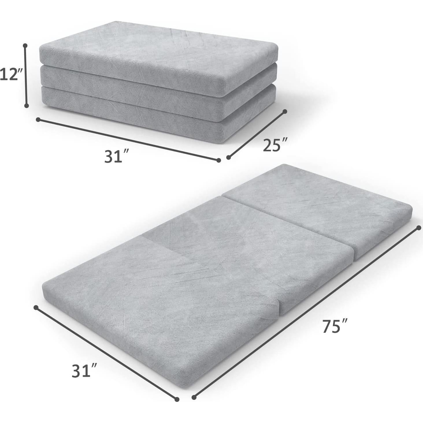 Colchón Plegable SINWEEK de Espuma Viscoelástica 4" - Trifold