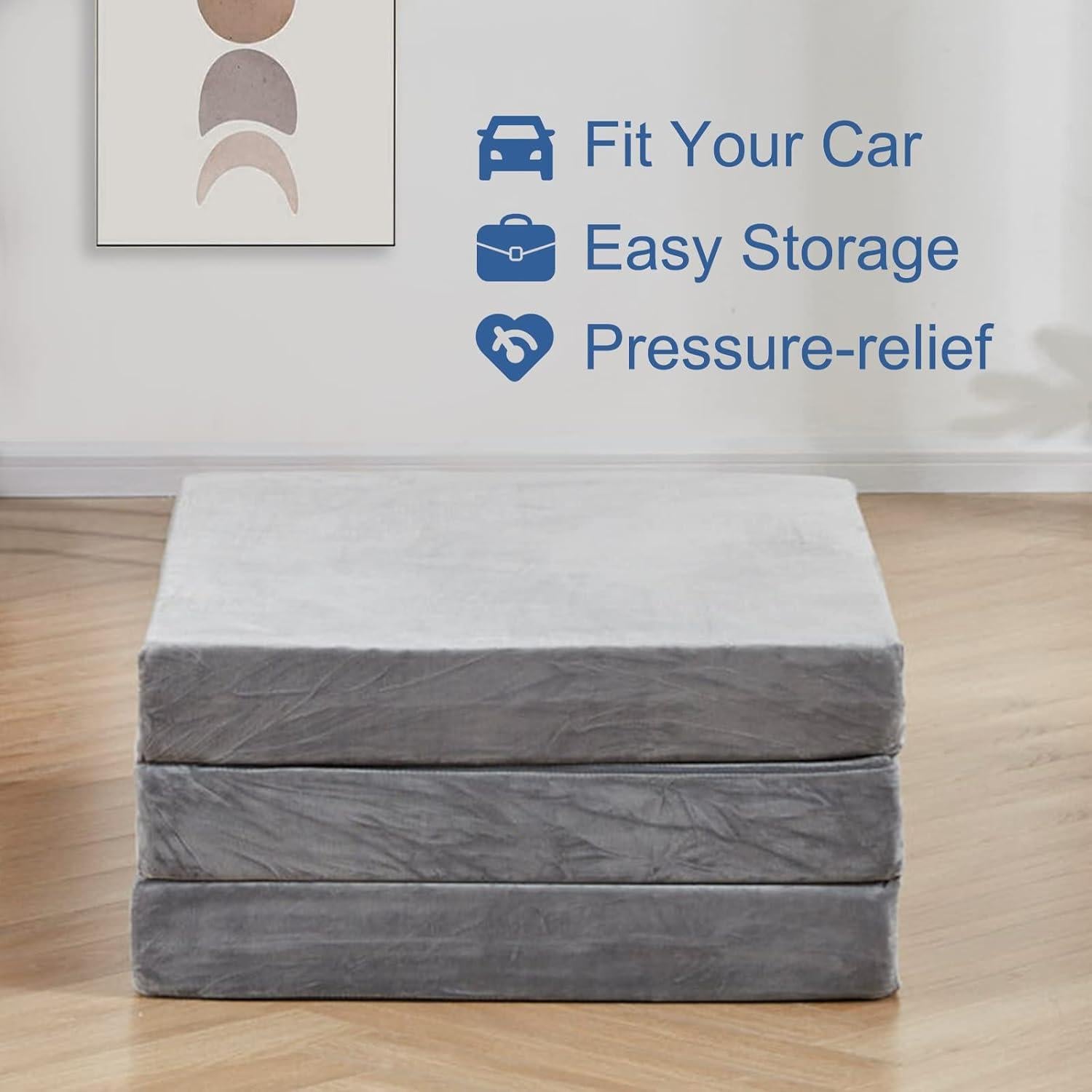 Colchón Plegable SINWEEK de Espuma Viscoelástica 4" - Trifold