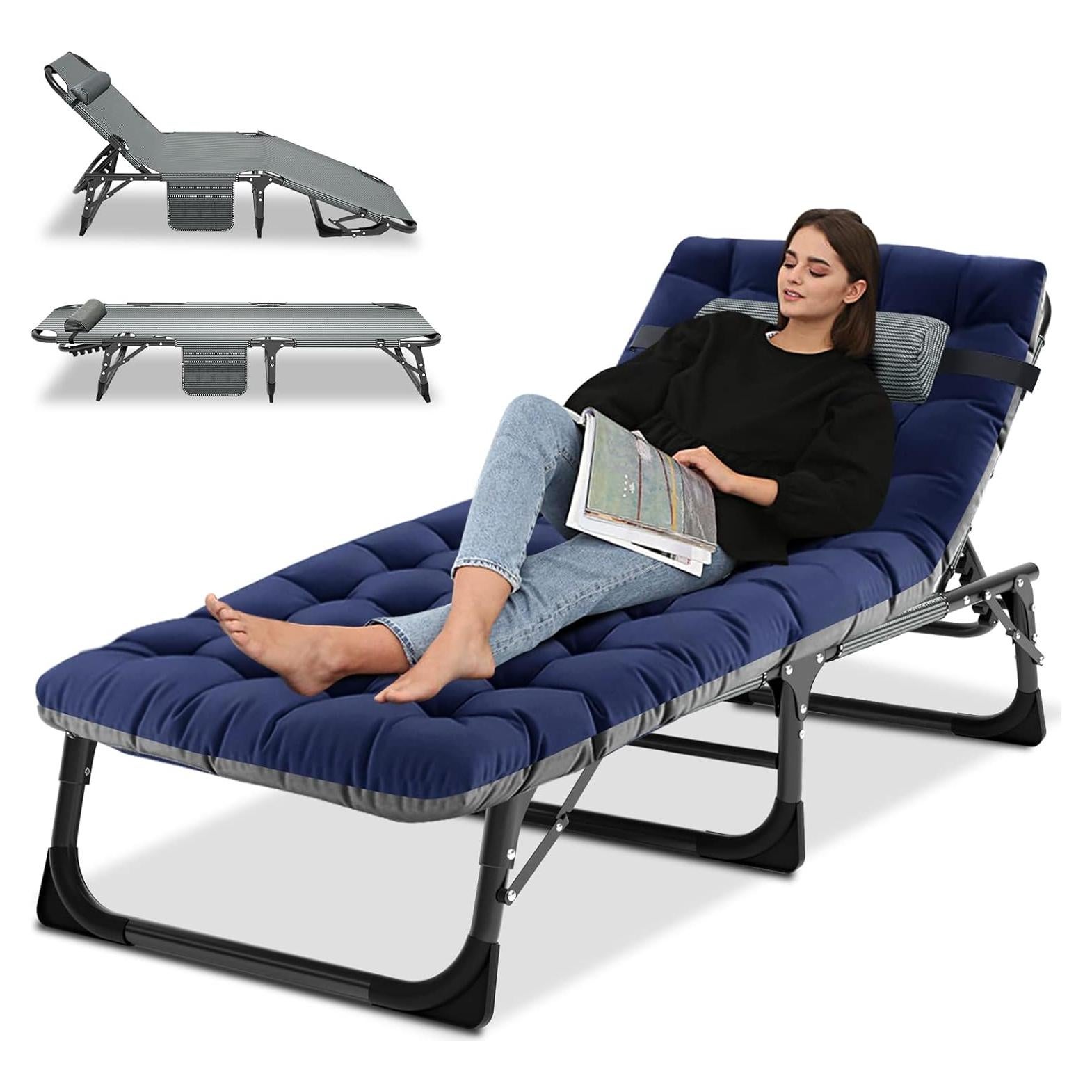 Cama de Camping Plegable LILYPELLE Azul Marino 4 Posiciones