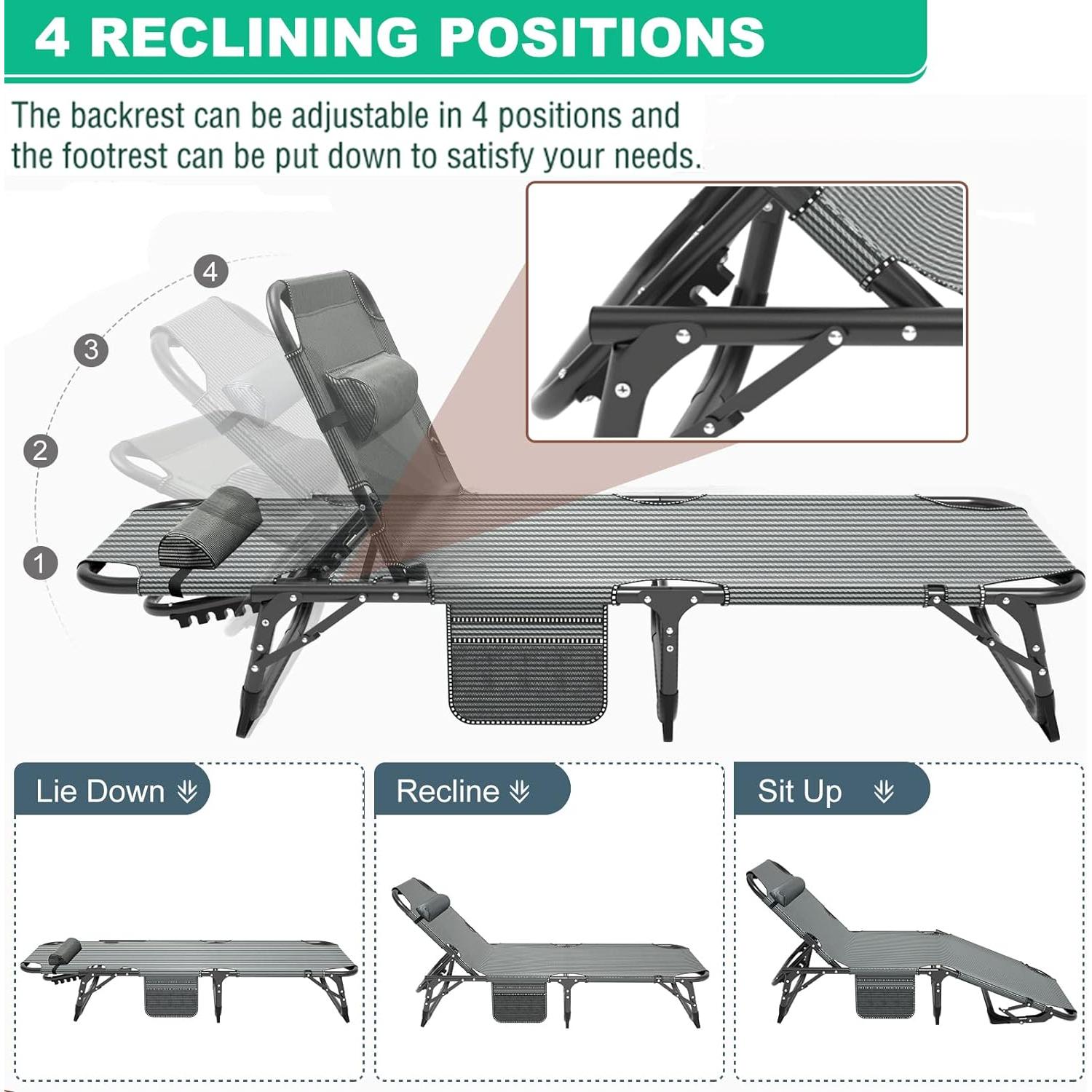 Cama de Camping Plegable LILYPELLE Azul Marino 4 Posiciones