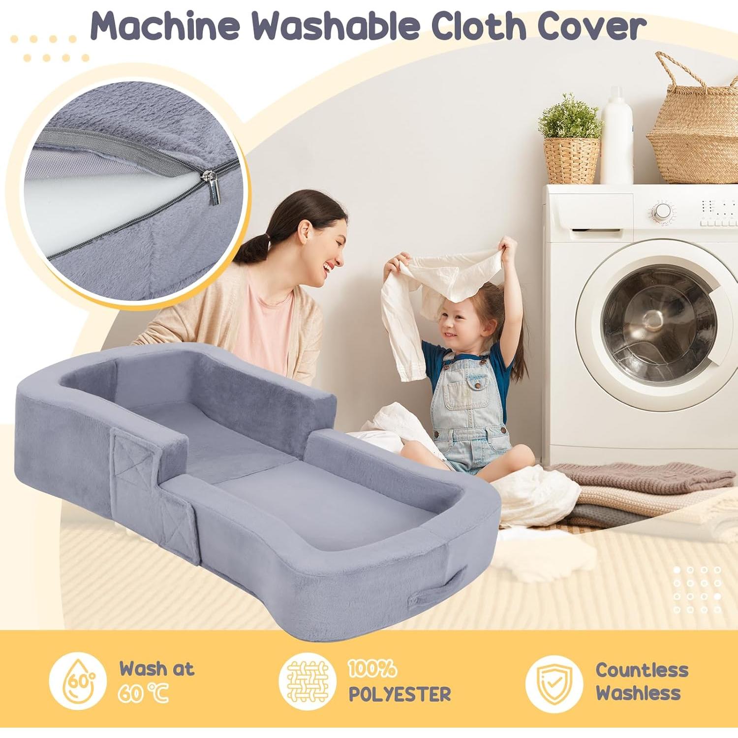 Cama de viaje portátil Whiffee 2 en 1 para niños hasta 101.6 cm