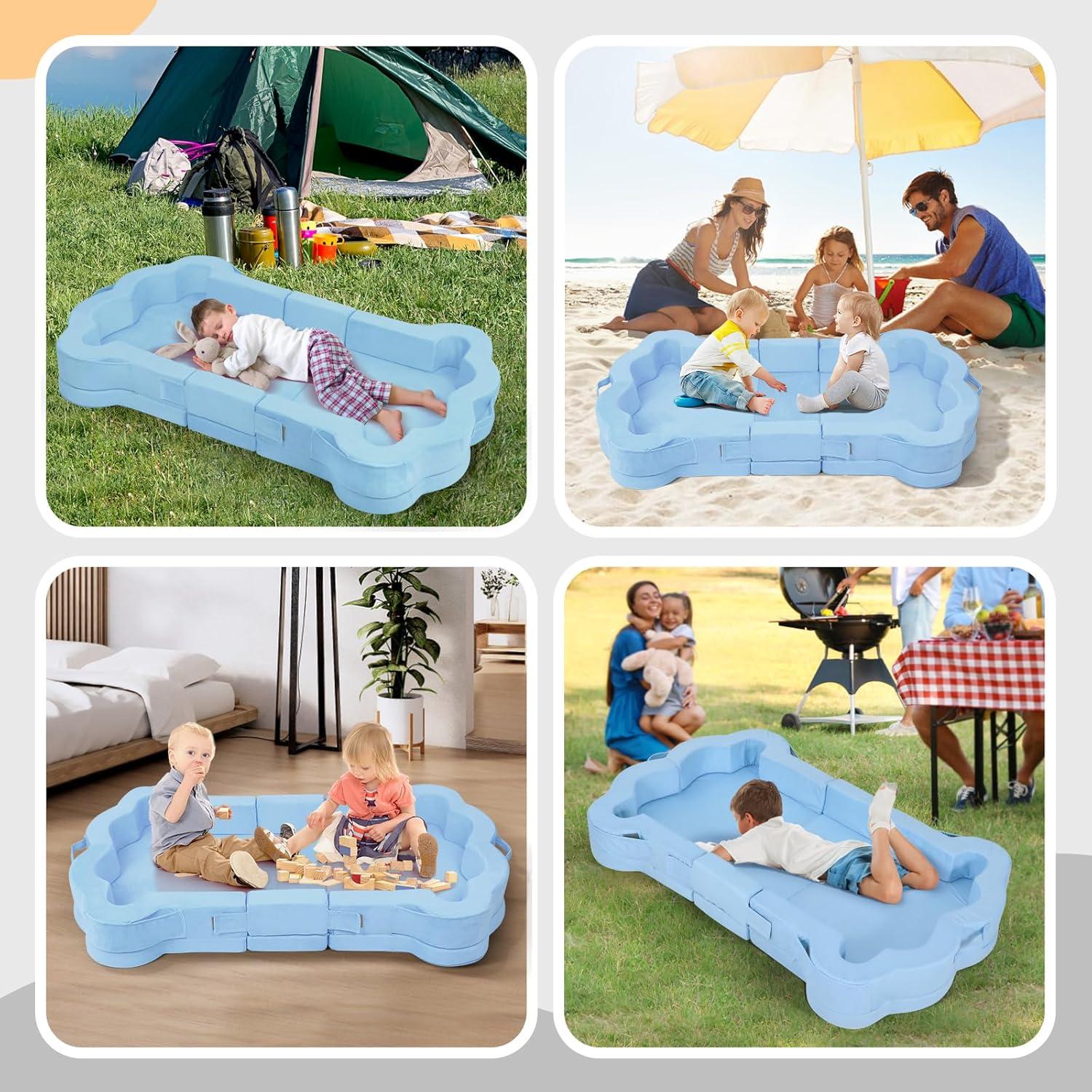 Cama de viaje portátil para niños VC-MSH-046-C azul 140x86 cm