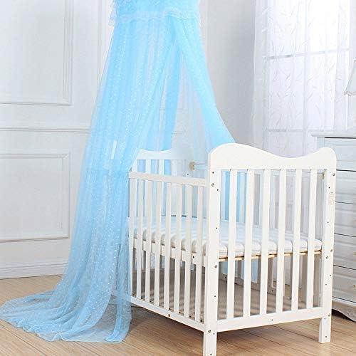 Baby Infant Toddler Bed Dome Cots Mosquito Netting Hanging Bed Net Mosquito Bar Frame Palace-Style Crib Bedding Set (Blue Mosquito Netting Only, Without Stand)