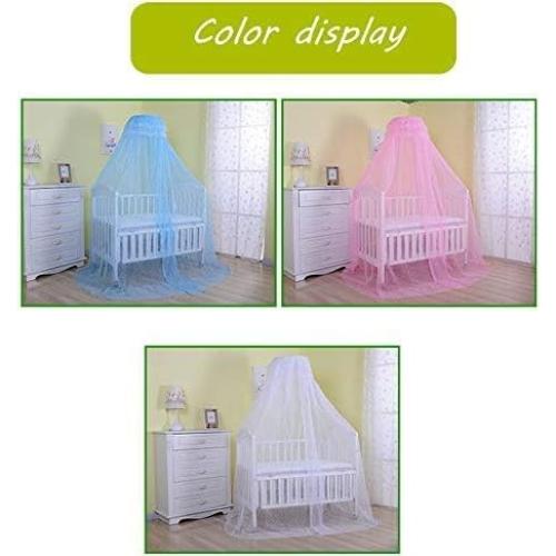 Baby Infant Toddler Bed Dome Cots Mosquito Netting Hanging Bed Net Mosquito Bar Frame Palace-Style Crib Bedding Set (Blue Mosquito Netting Only, Without Stand)