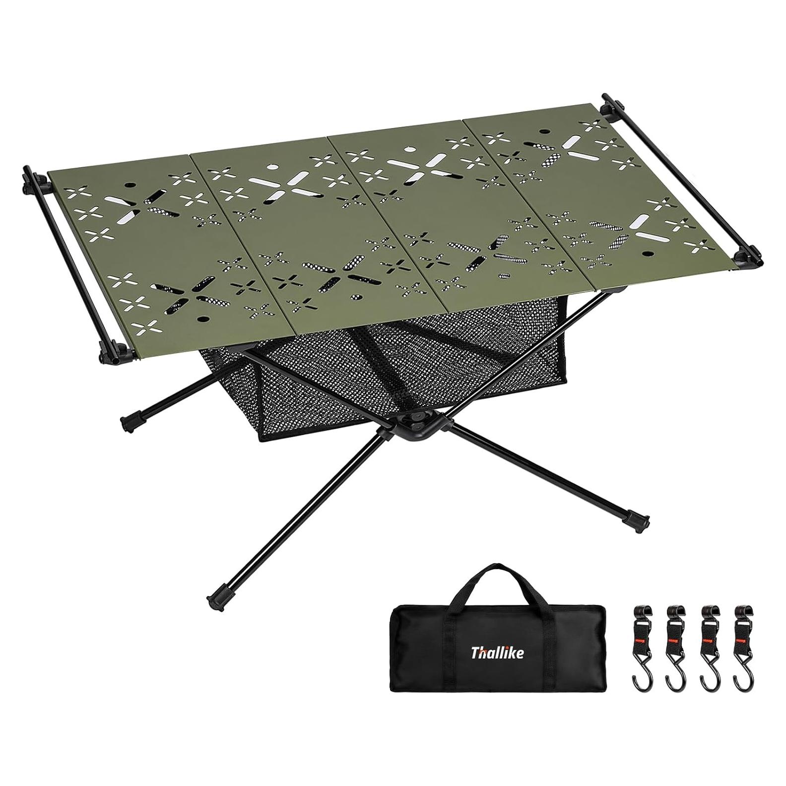 Camping Table,Outdoor Folding Table,Lightweight Portable Camping Side Table with Hollow Pattern,Ultralight Aluminum Beach Table with Carry Bag for Outdoor Cooking,Picnic,Camp,Boat,Travel