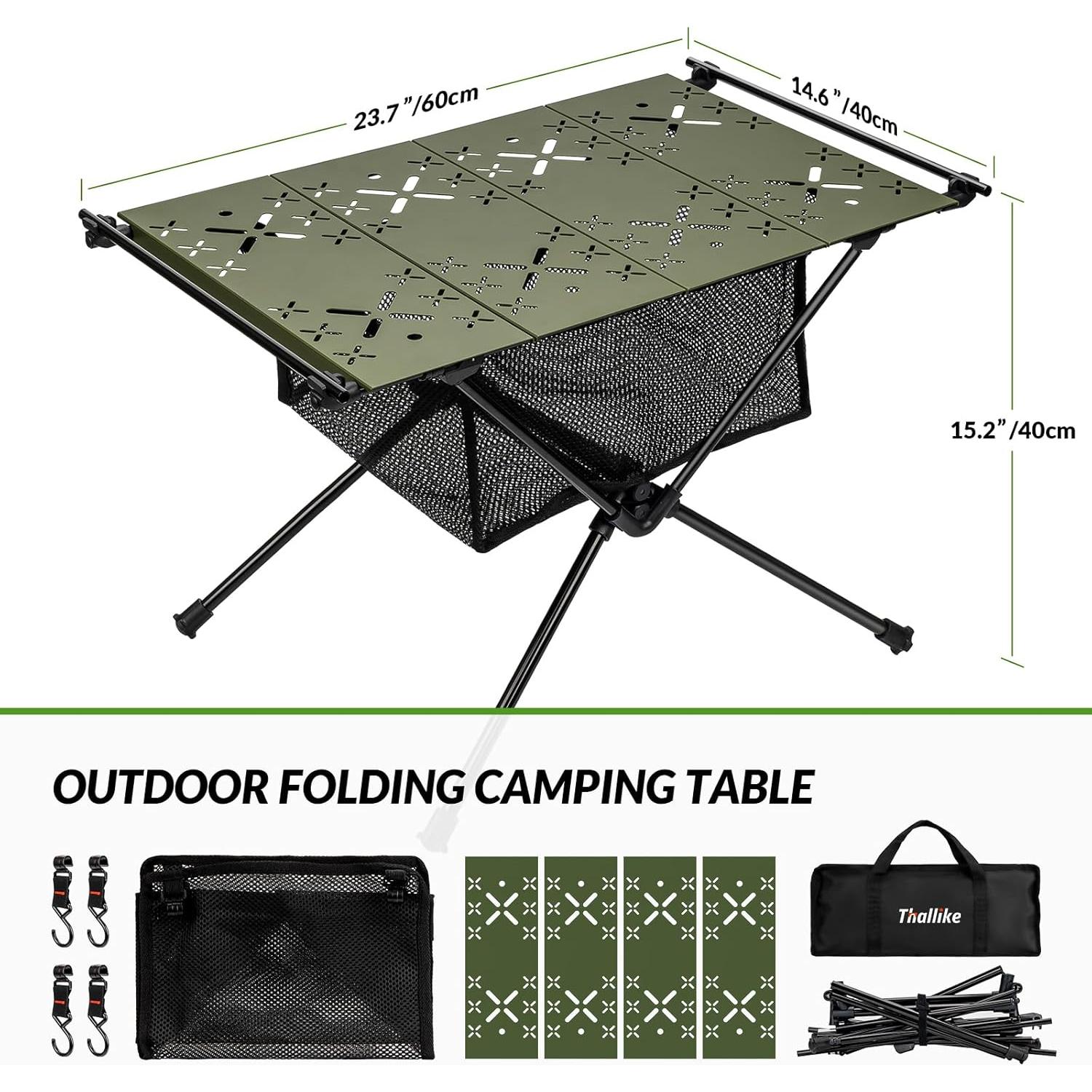 Camping Table,Outdoor Folding Table,Lightweight Portable Camping Side Table with Hollow Pattern,Ultralight Aluminum Beach Table with Carry Bag for Outdoor Cooking,Picnic,Camp,Boat,Travel