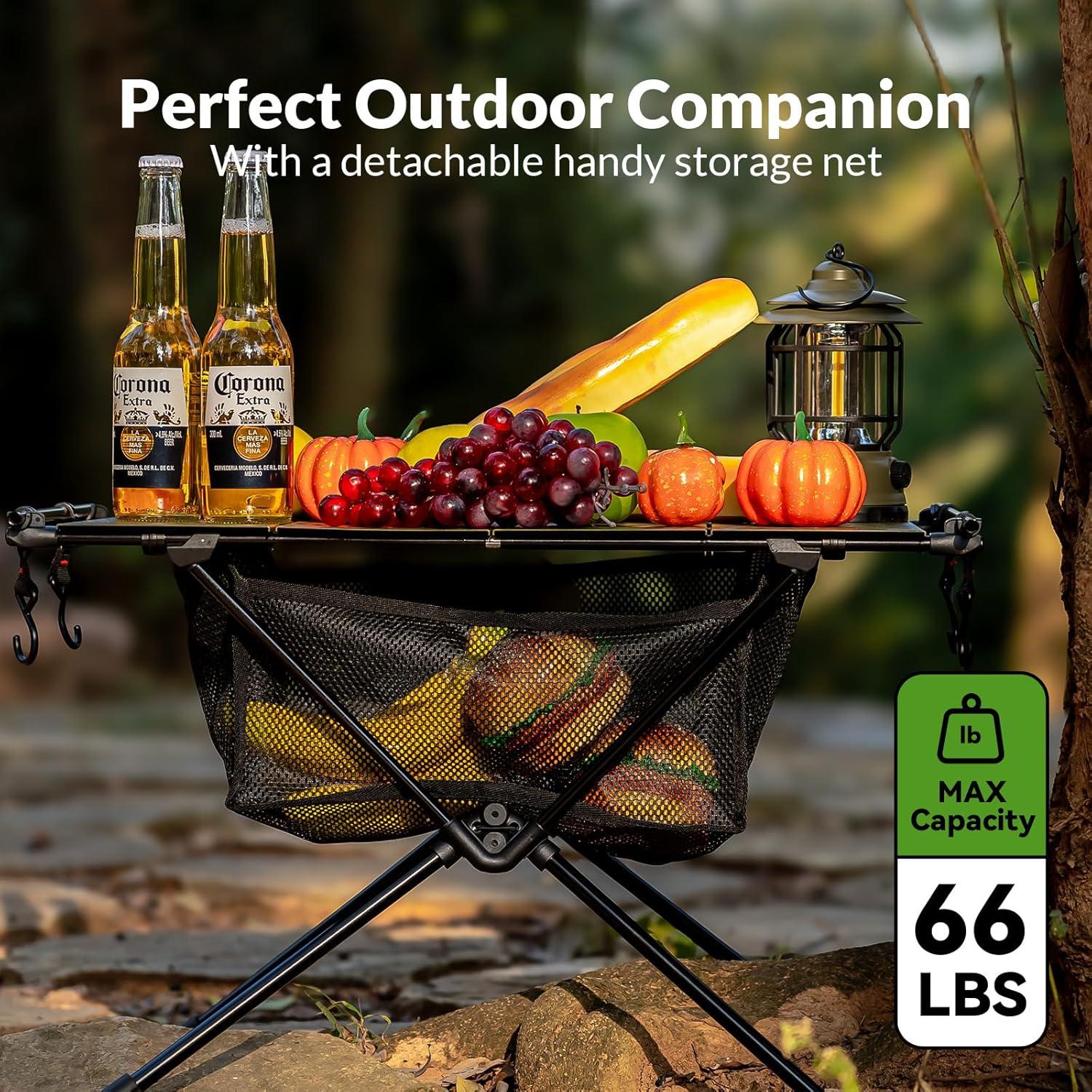 Camping Table,Outdoor Folding Table,Lightweight Portable Camping Side Table with Hollow Pattern,Ultralight Aluminum Beach Table with Carry Bag for Outdoor Cooking,Picnic,Camp,Boat,Travel