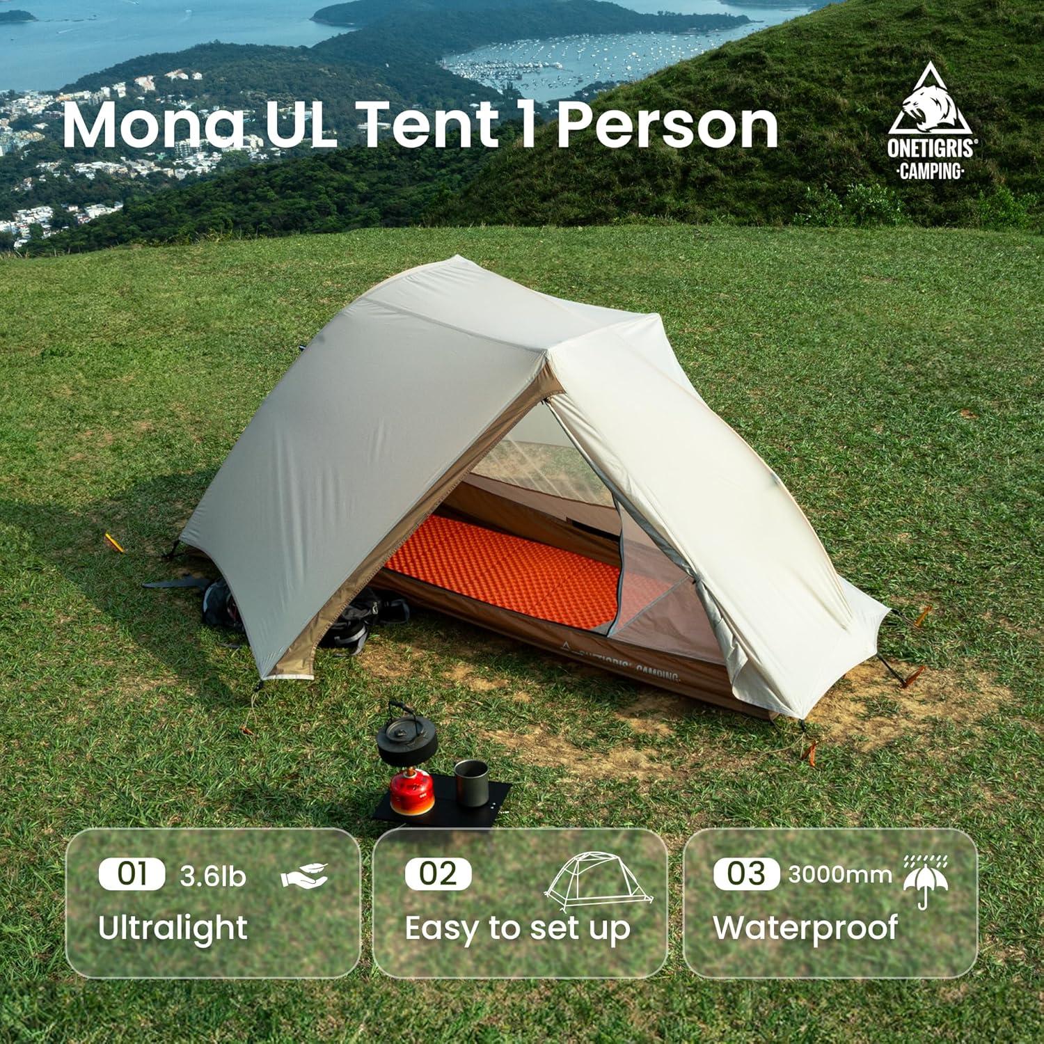 Tienda OneTigris Mona Ultraligera 1 Persona 3000mm Impermeable