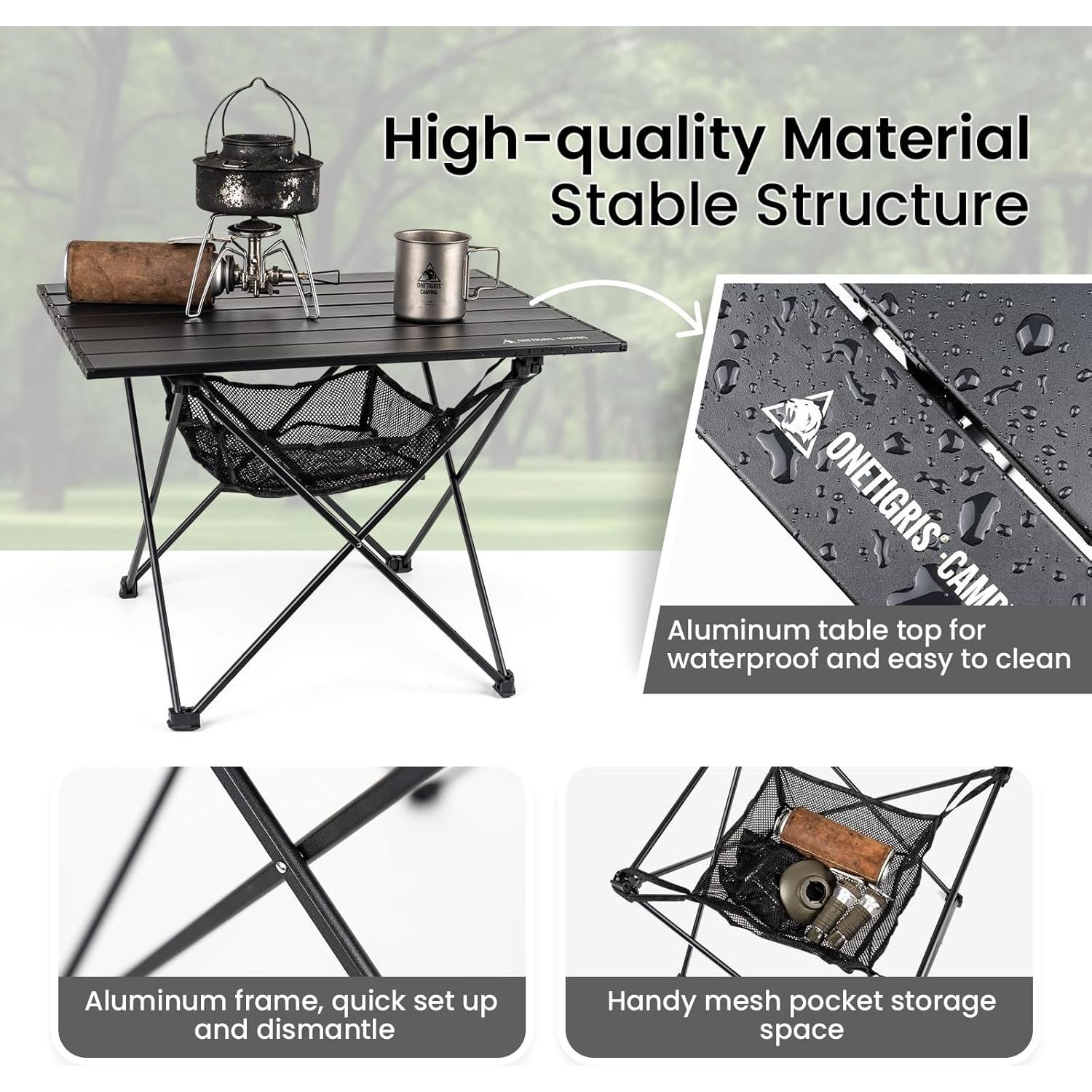 Mesa de Camping Plegable OneTigris SWIFLY 40.5x56cm Aluminio