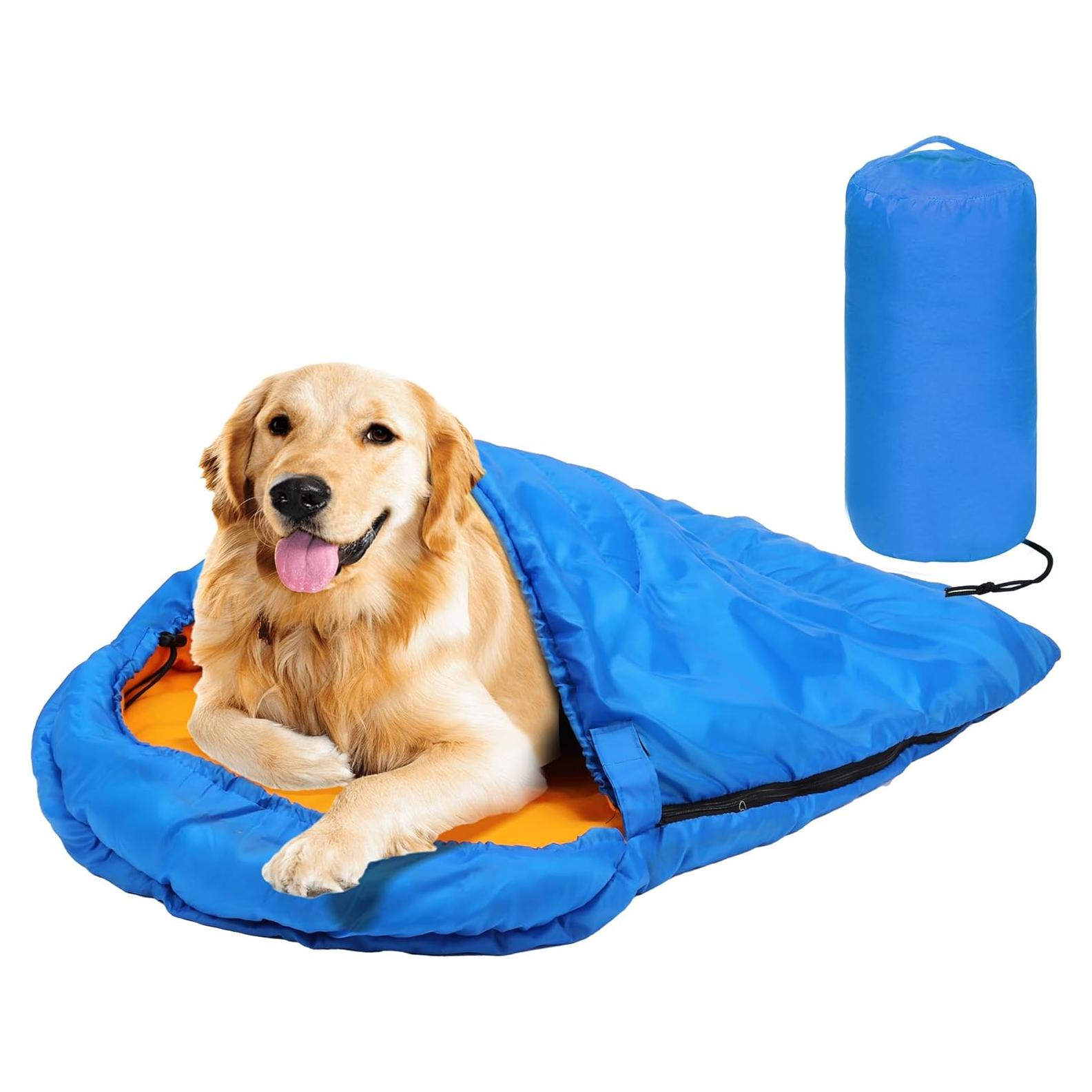 Saco de dormir para perros Lifeunion azul impermeable 114.8x73.7cm
