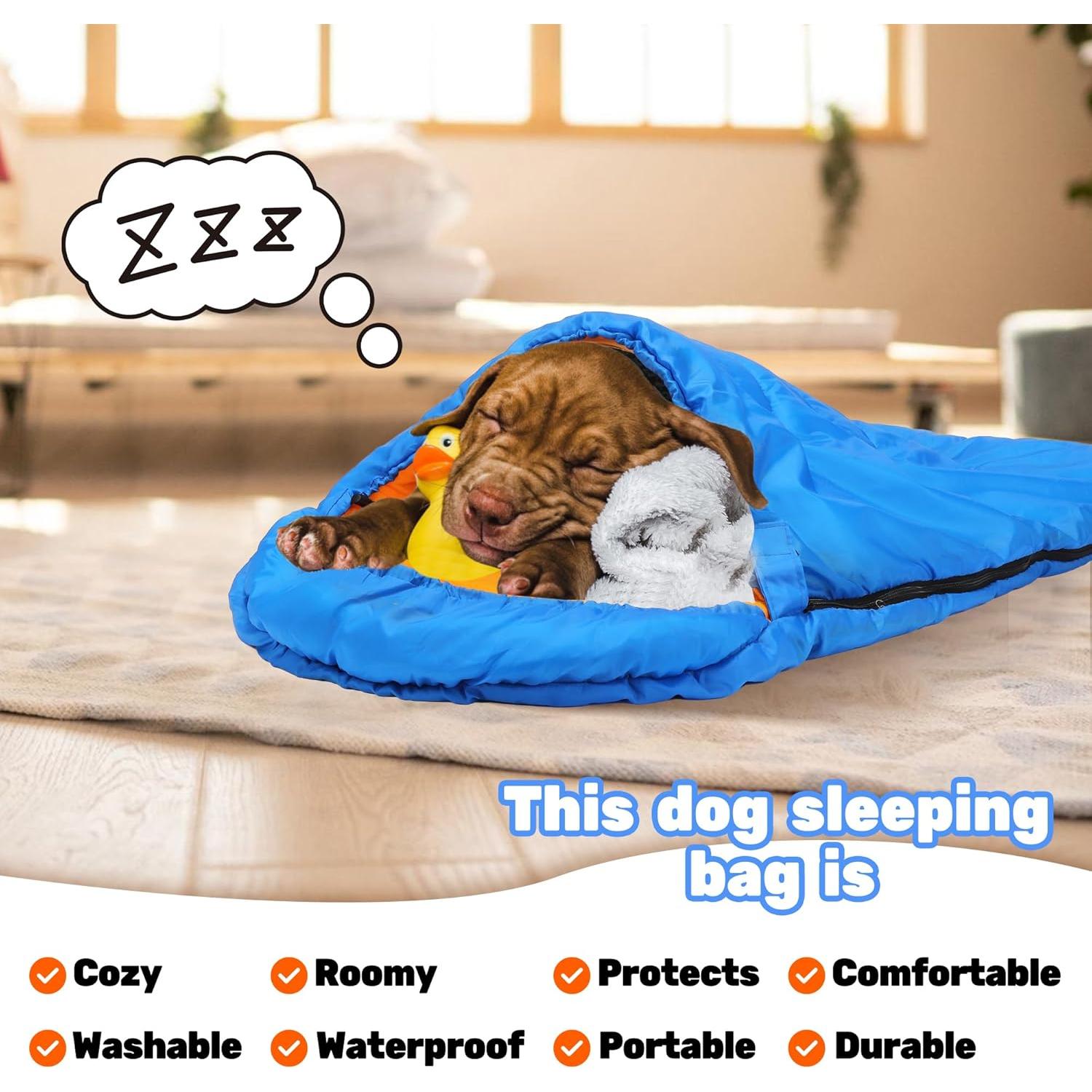 Saco de dormir para perros Lifeunion azul impermeable 114.8x73.7cm