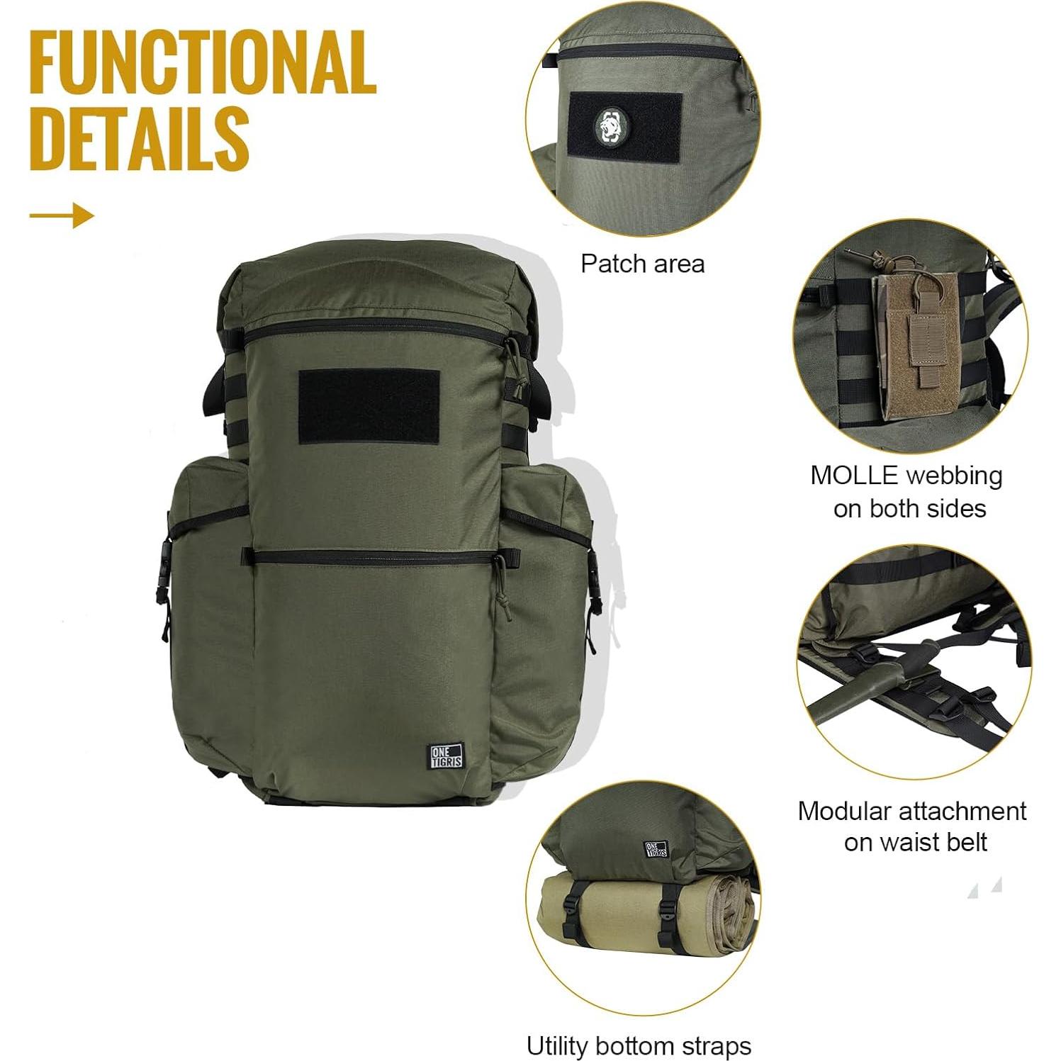 Tienda de Camping Lona OneTigris Conifer + Cama Plegable + Mochila 45L