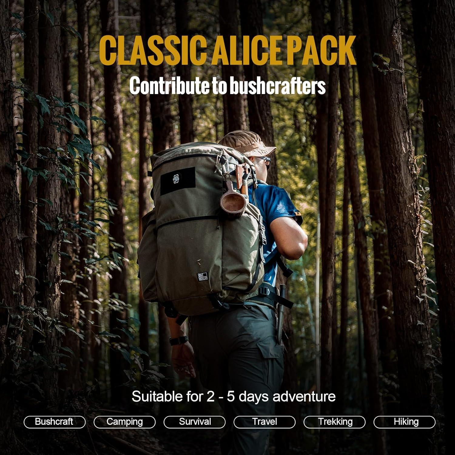 Tienda de Camping Lona OneTigris Conifer + Cama Plegable + Mochila 45L