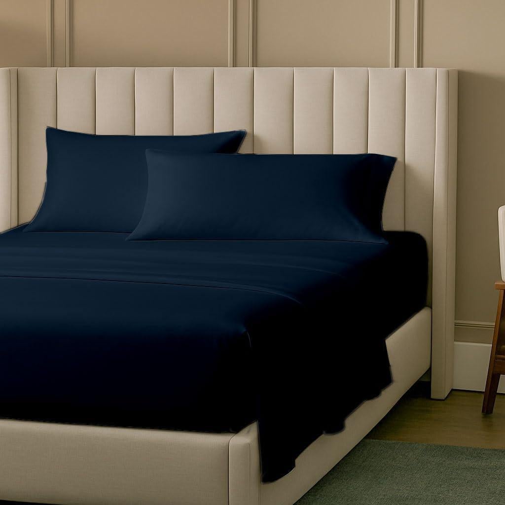 Juego de Sábanas Ajustadas SlumberWell 4 Piezas Microfibra 1800 Azul Marino