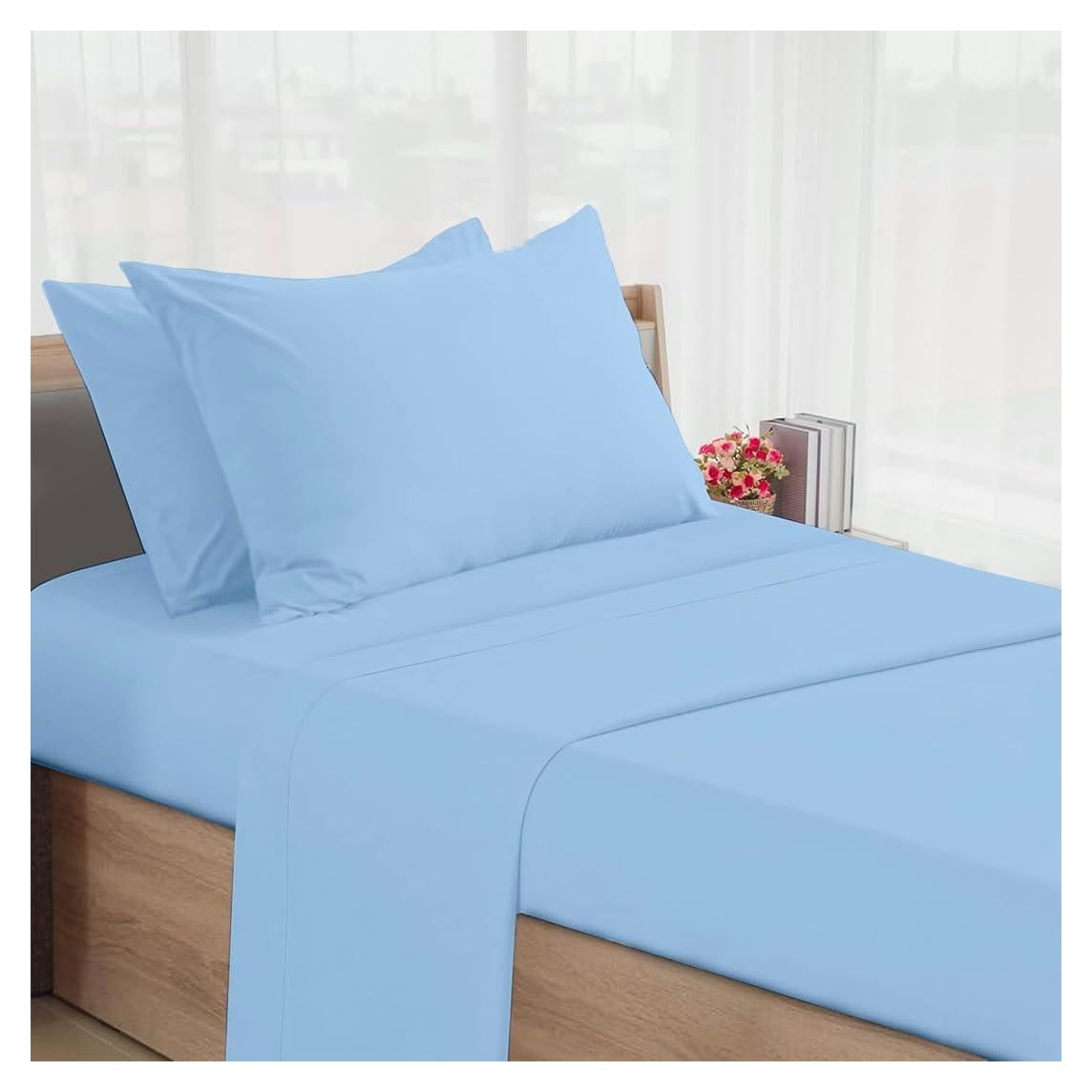 Juego de Sábanas de Cuna NON Sticky de Algodón Egipcio 4 Piezas