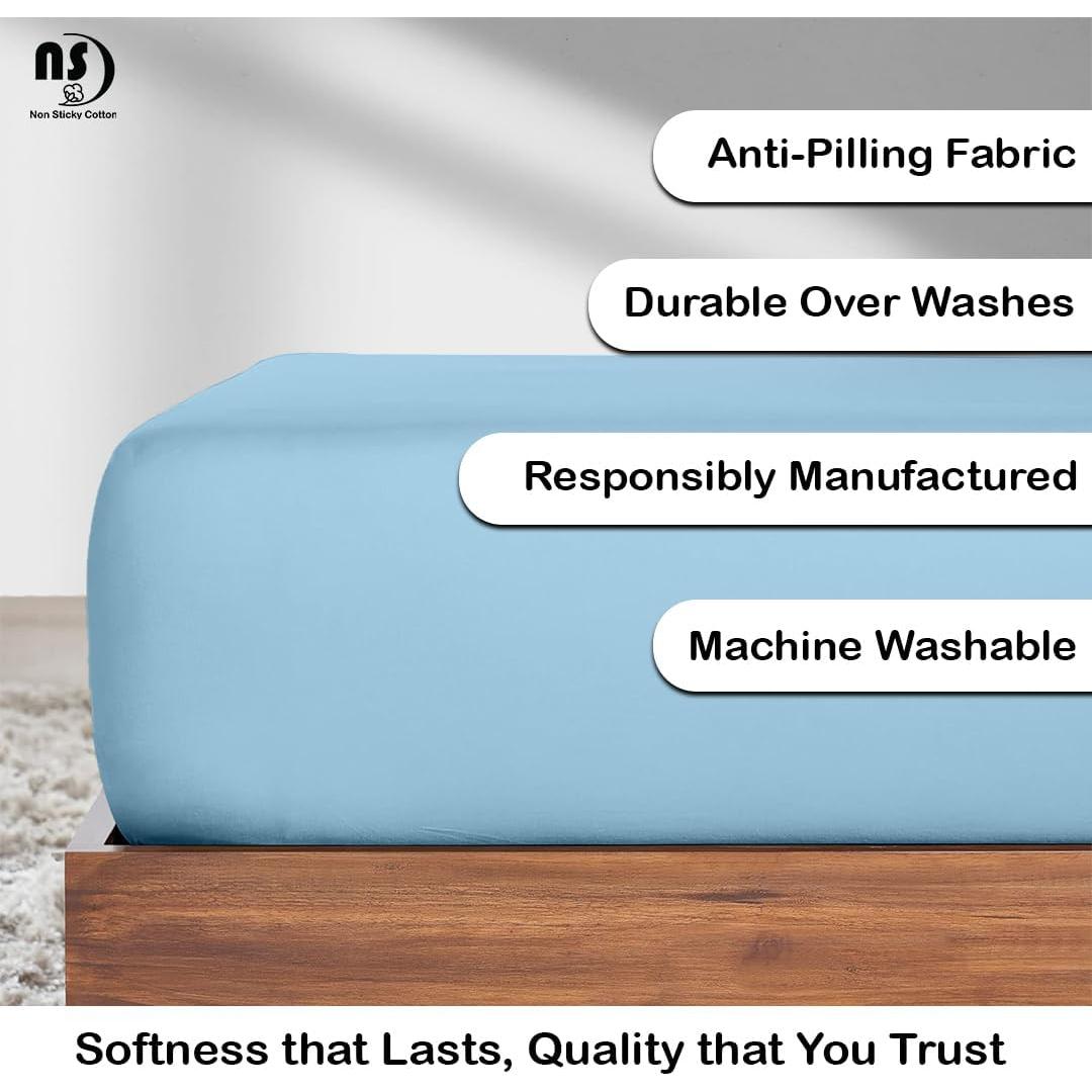 Juego de Sábanas de Cuna NON Sticky de Algodón Egipcio 4 Piezas