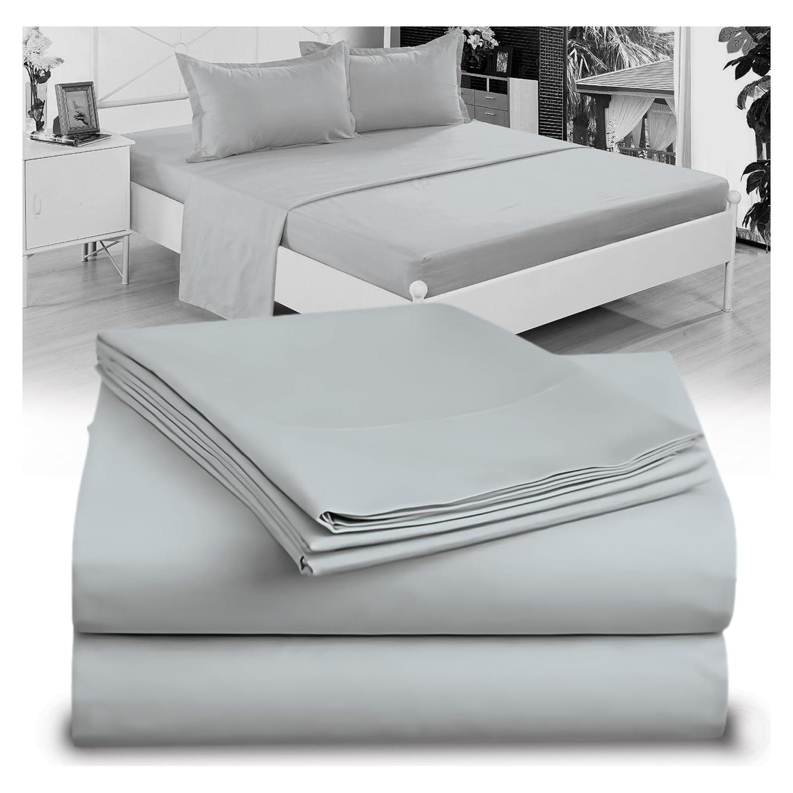 Juego de Sábanas Twin Microfibra 1800 Destiny Gris Claro