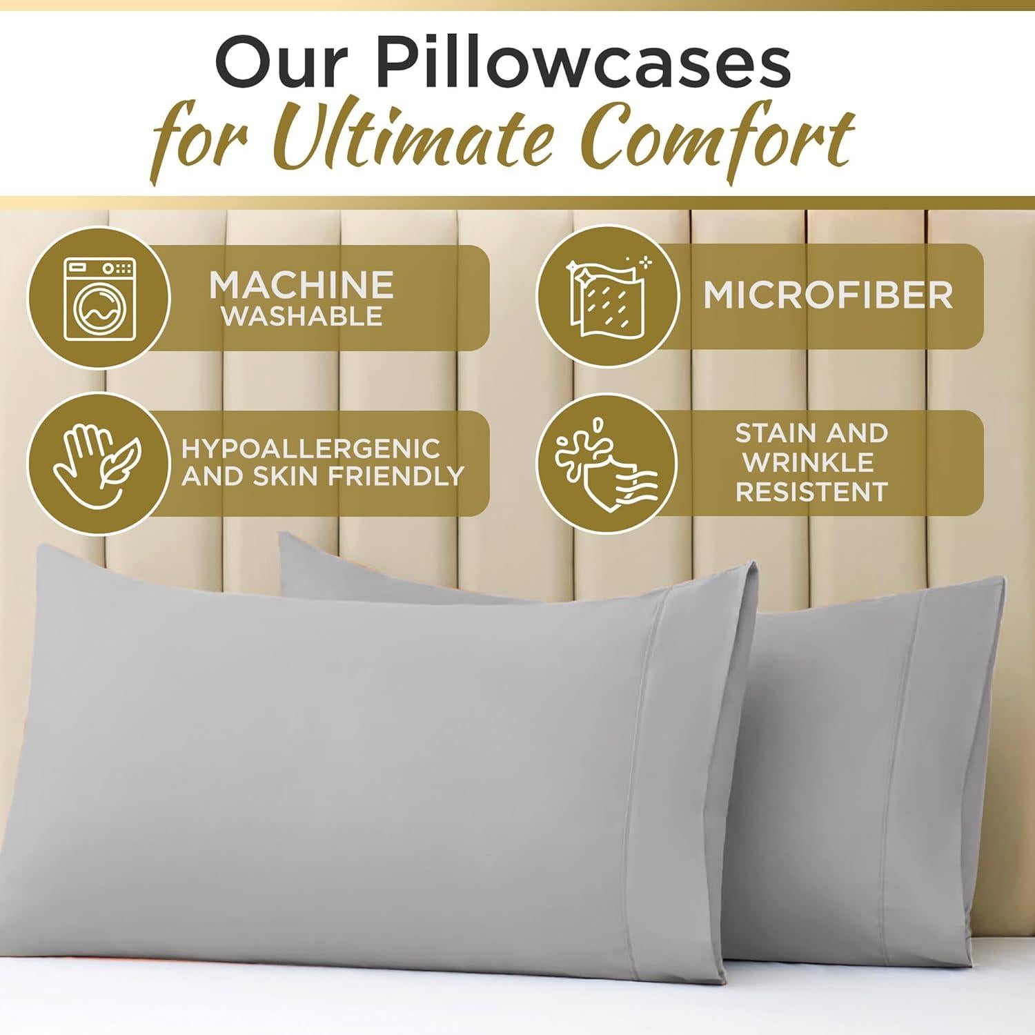 Juego de Sábanas Twin Microfibra 1800 Destiny Gris Claro