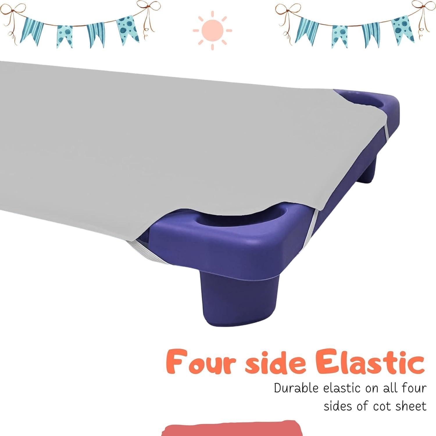 Sábanas para Cunas Estándar Lukeville 6 Piezas Microfibra Gris