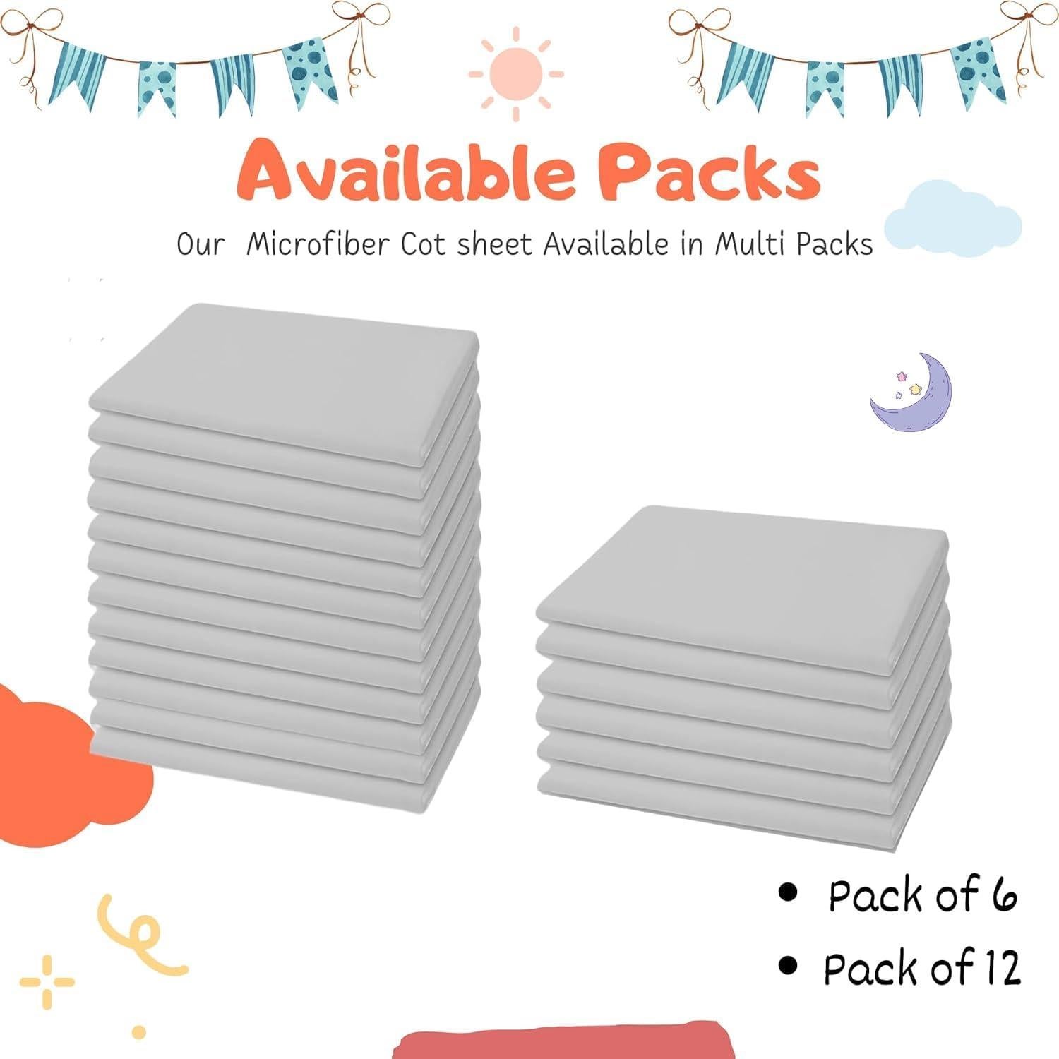 Sábanas para Cunas Estándar Lukeville 6 Piezas Microfibra Gris