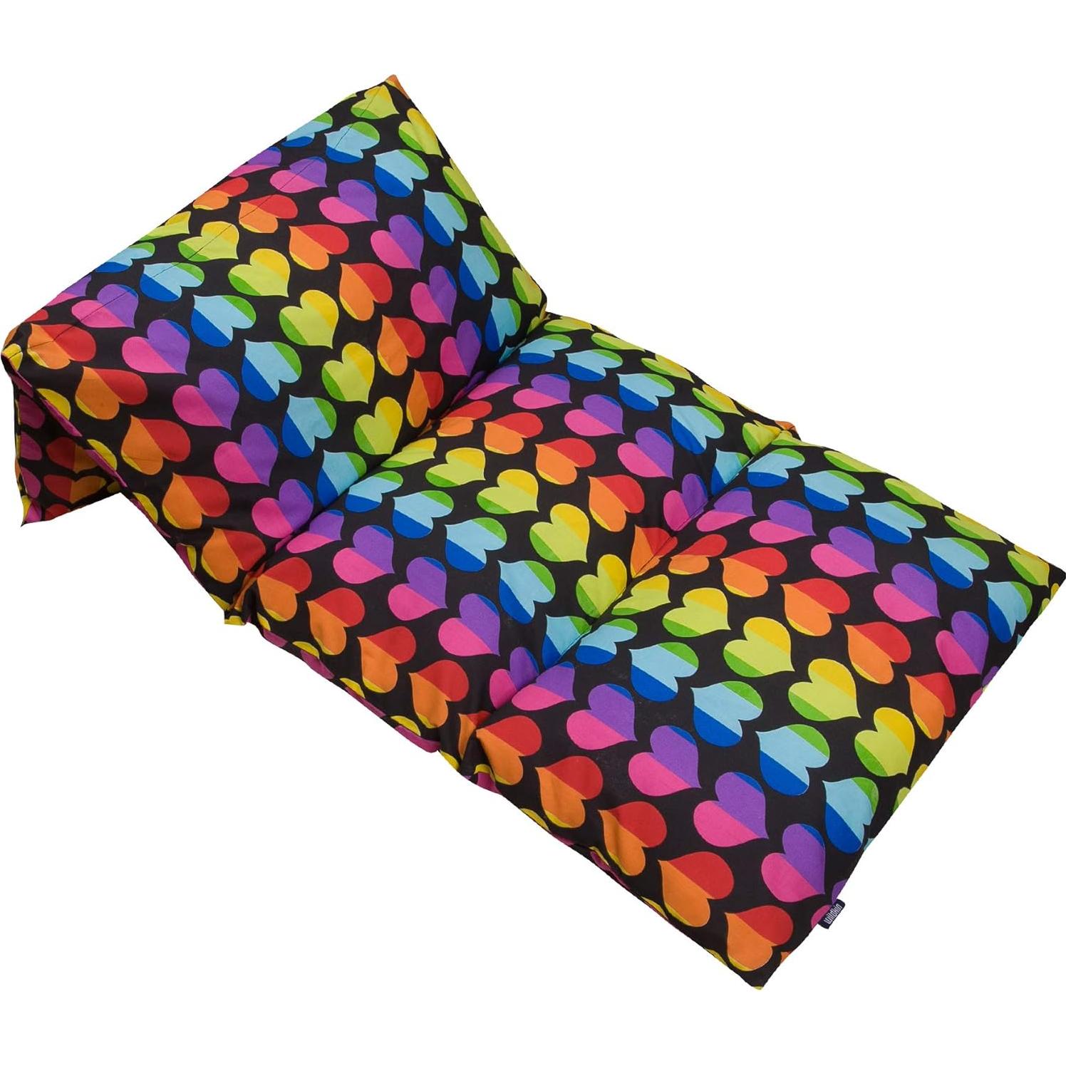 Sofá de Suelo para Niños Wildkin - Corazones Arcoíris, 176.5x68.6cm