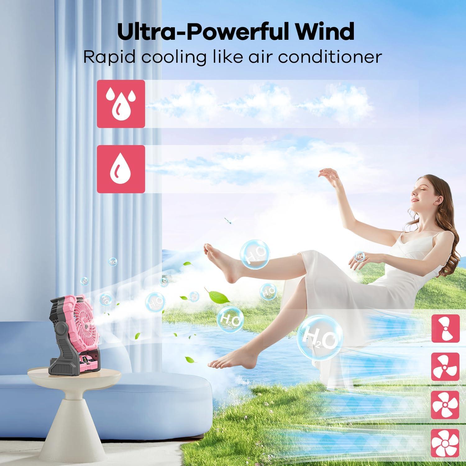 Ventilador de Nebulización DOWILLDO X29 30000mAh Rosa