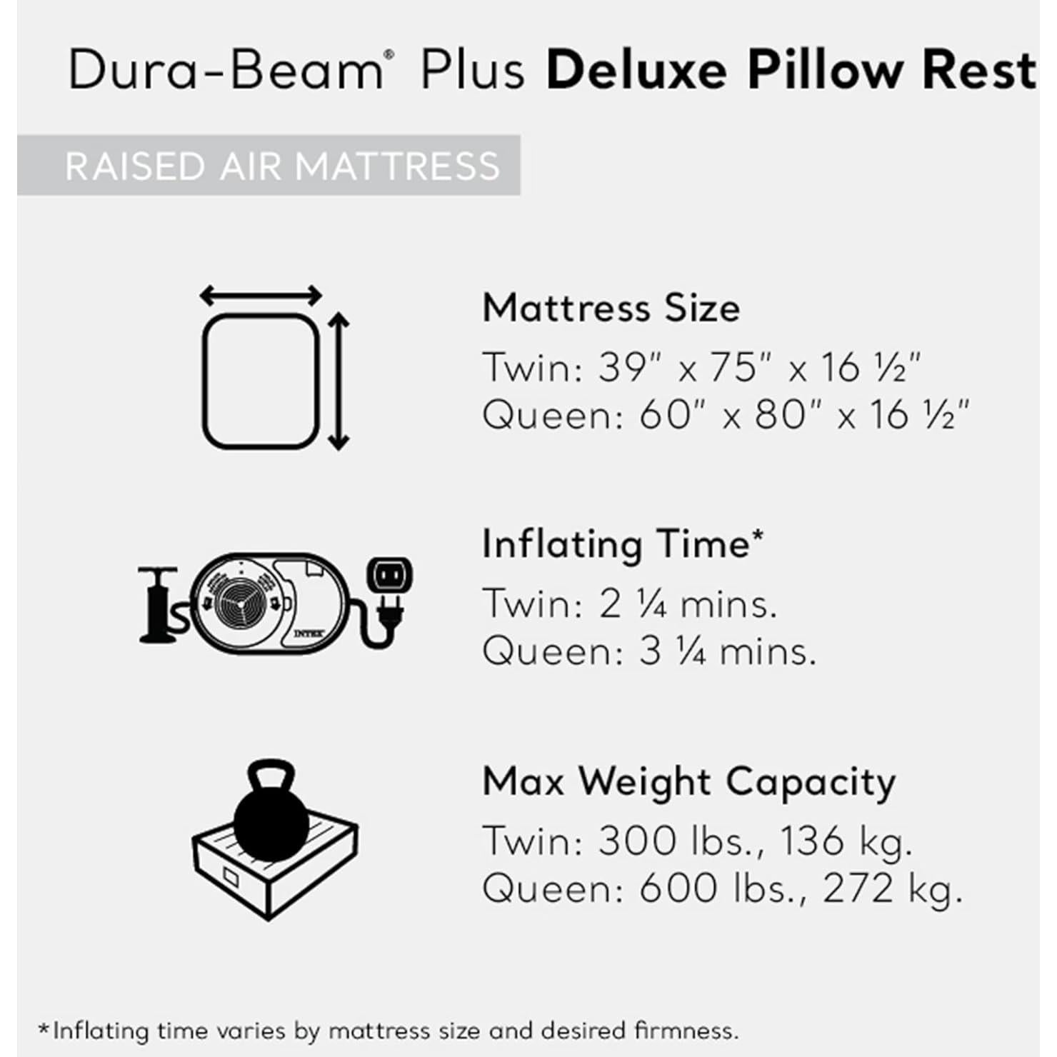 Colchón de Aire Intex Dura-Beam Deluxe Individual 41.91cm