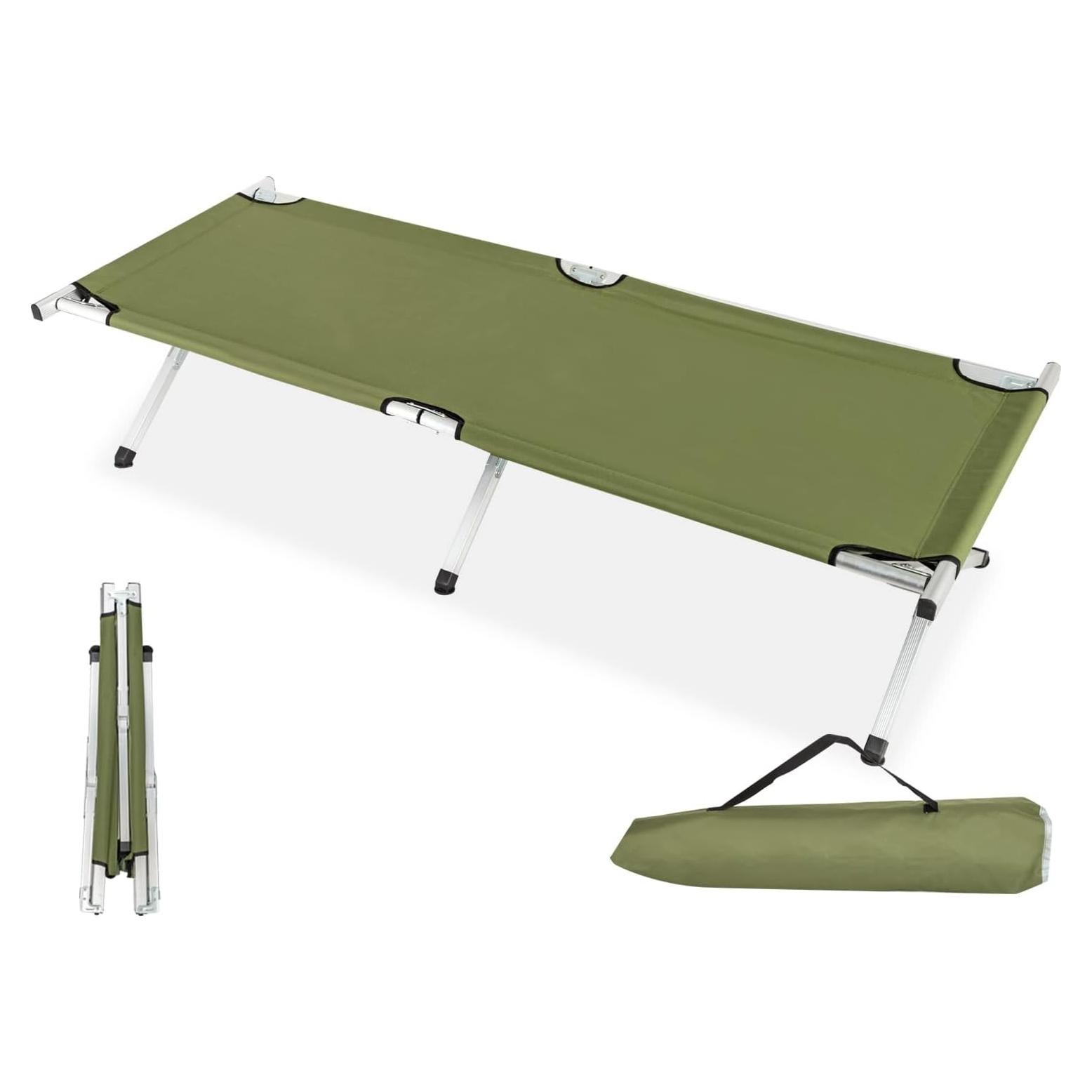 Cama de Camping Plegable VINGLI 188x63.5cm Verde Portátil