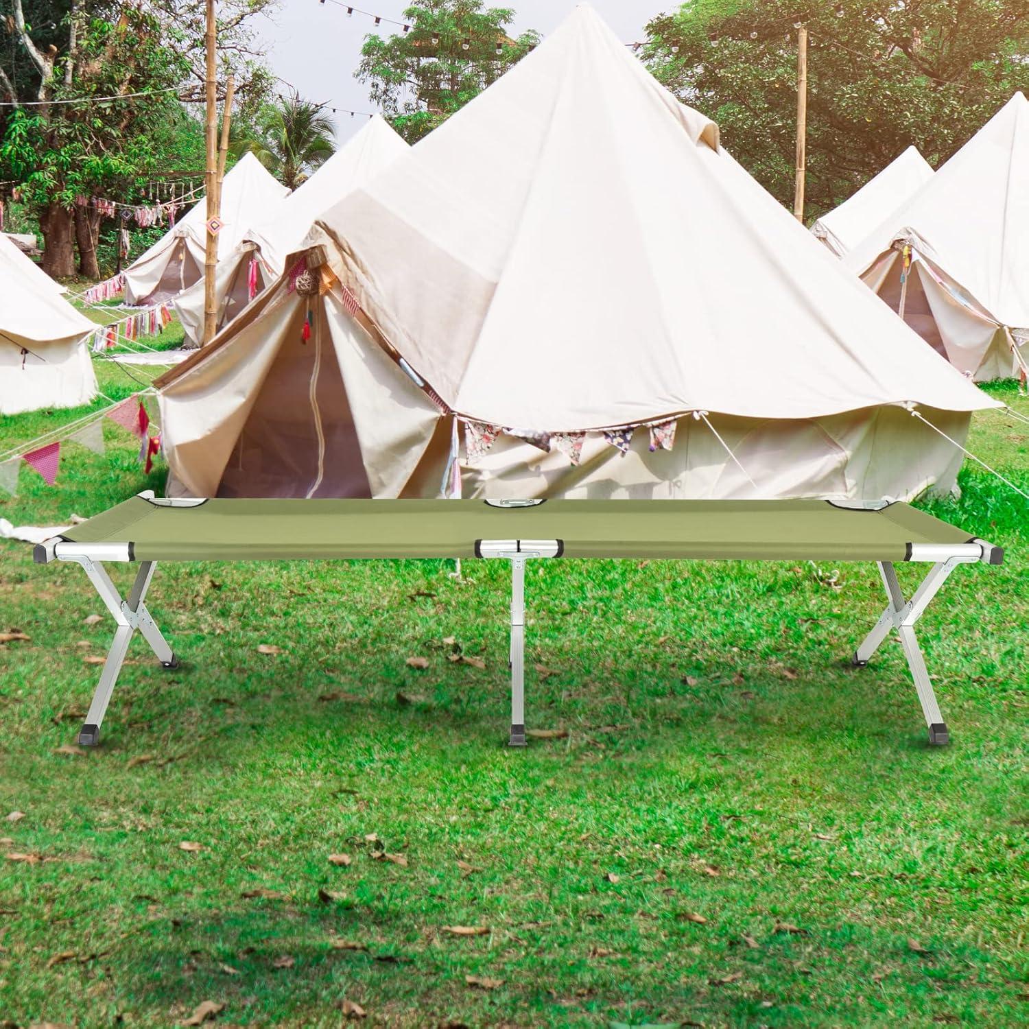 Cama de Camping Plegable VINGLI 188x63.5cm Verde Portátil