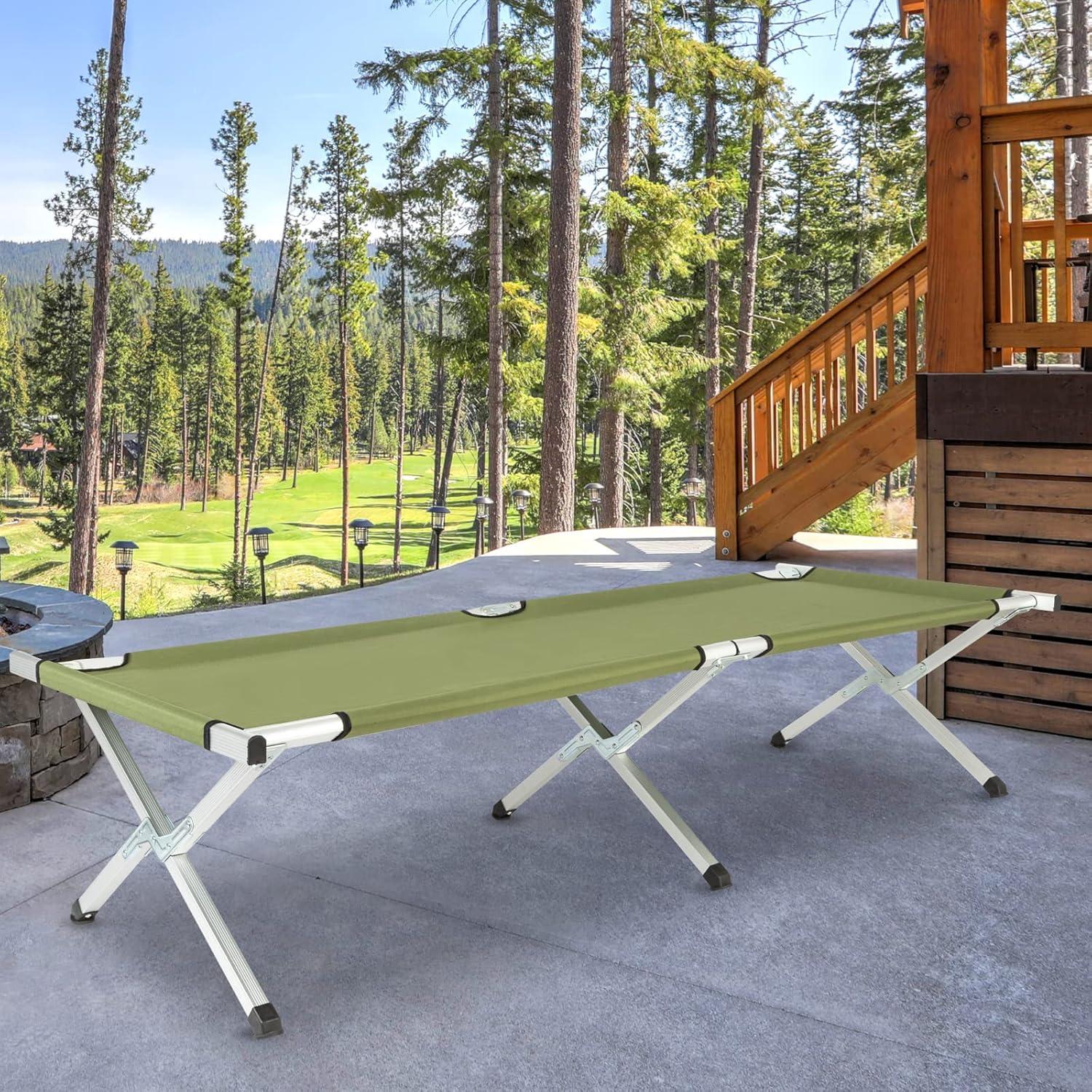 Cama de Camping Plegable VINGLI 188x63.5cm Verde Portátil